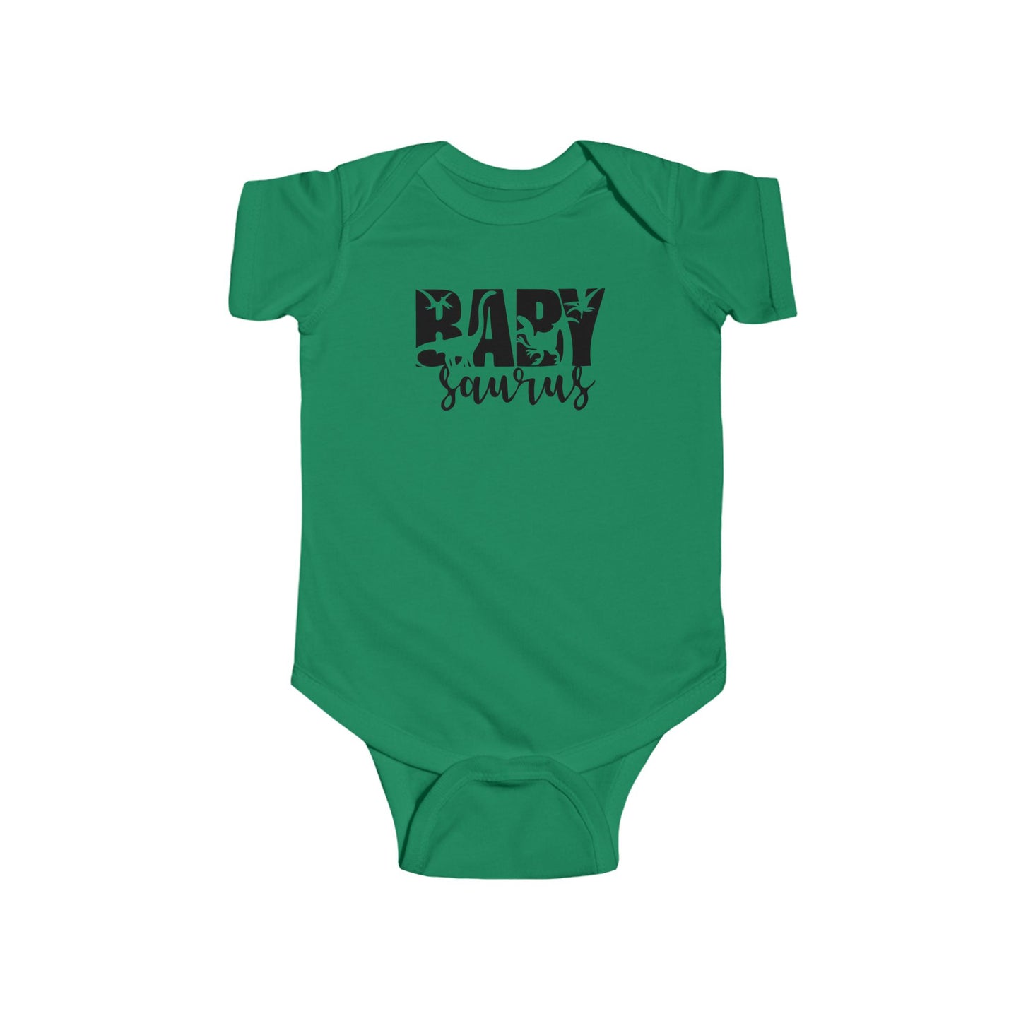 Baby Saurus Dinosaur Infant Bodysuit | Cute Baby Onesie with Dino Silhouettes | Available in Multiple Colors and Organic