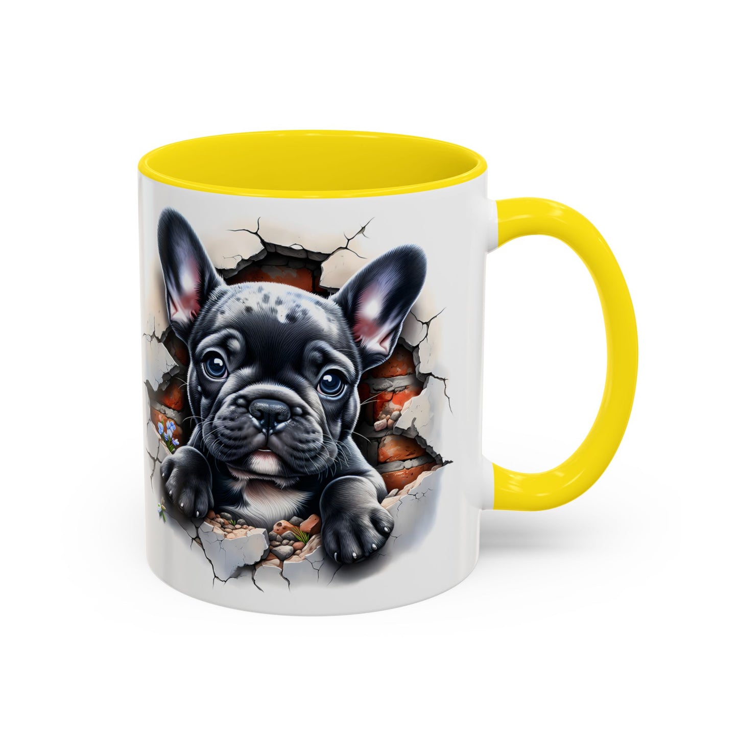 🐾🖤 Black French Bulldog Puppy Accent Mug – Cute Peek-Through Cup for Dog Lovers ☕✨