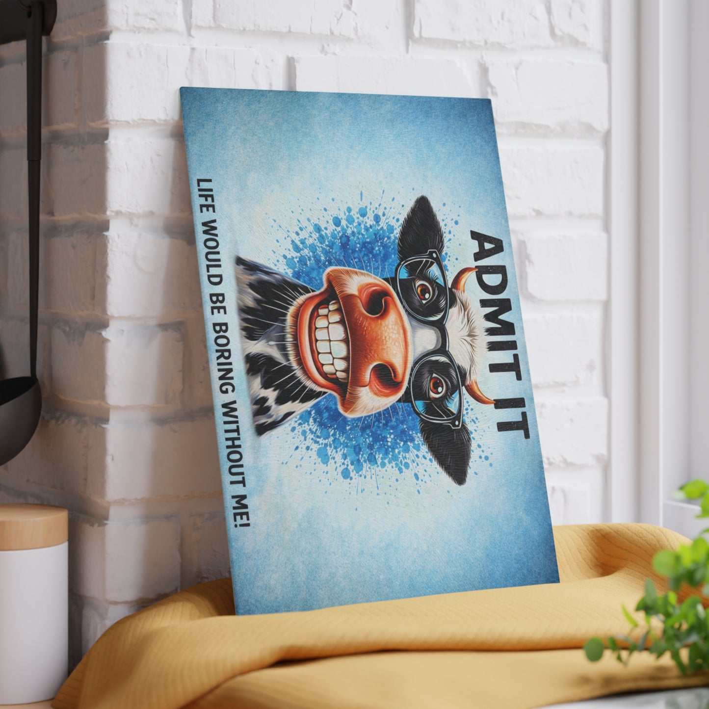 Admit It Cow Glass Cutting Board – Funny Farm Animal Kitchen Decor