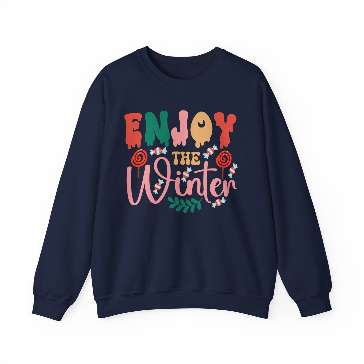 ❄️☕ Enjoy the Winter Sweatshirt – Cozy Snowflake & Cocoa Season Vibes 🧣✨