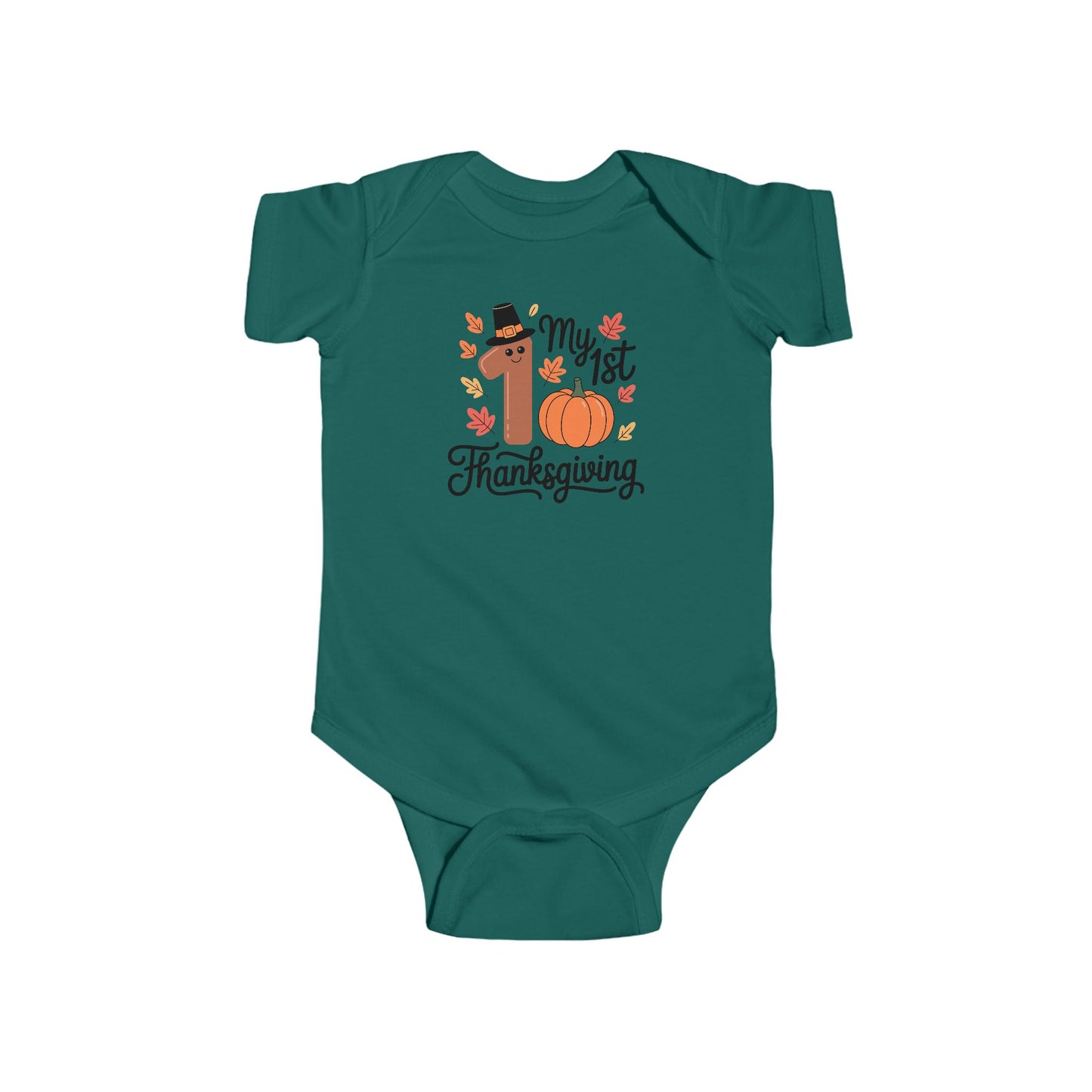🦃👶 My 1st Thanksgiving Baby Onesie – Pumpkin & Pilgrim Hat Outfit for Boys 🍂🧡