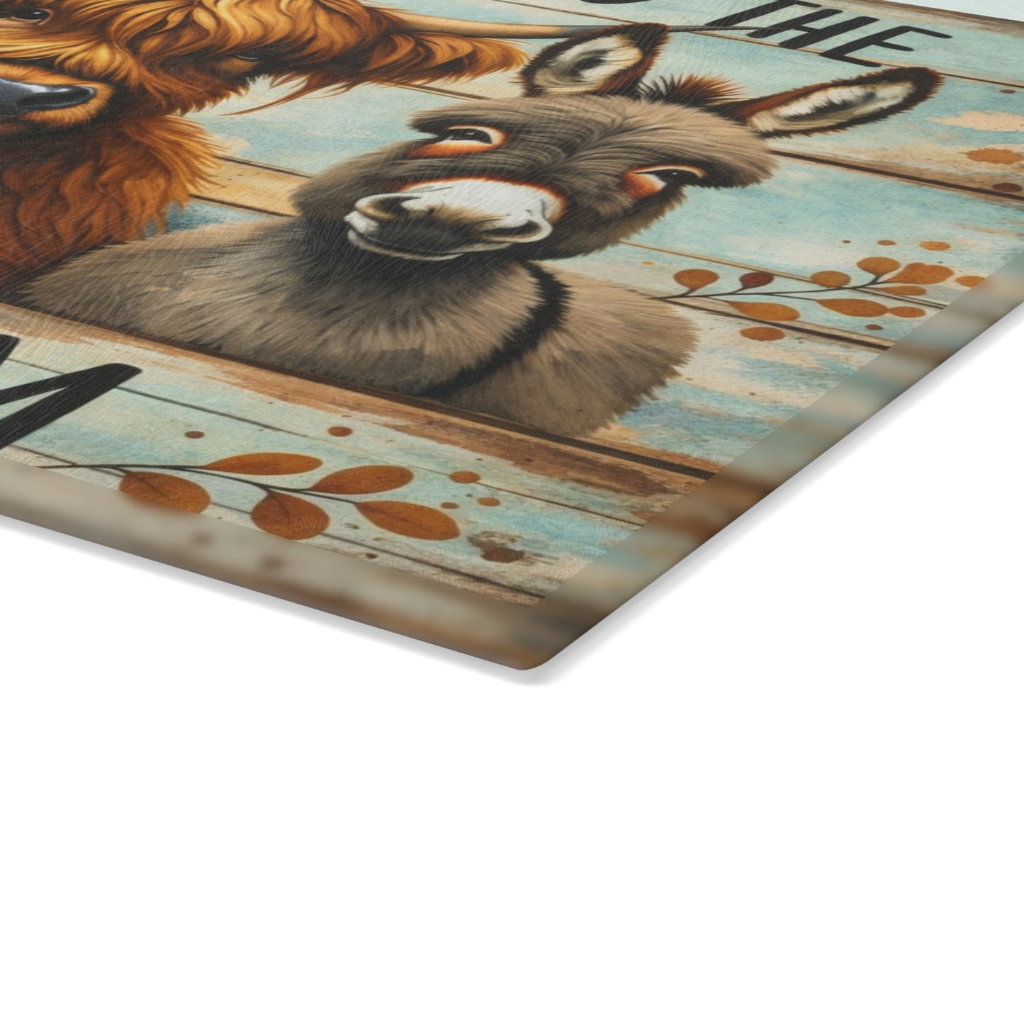 Funny Farm Animal Cutting Board – Rustic Farmhouse Humor for Your Kitchen