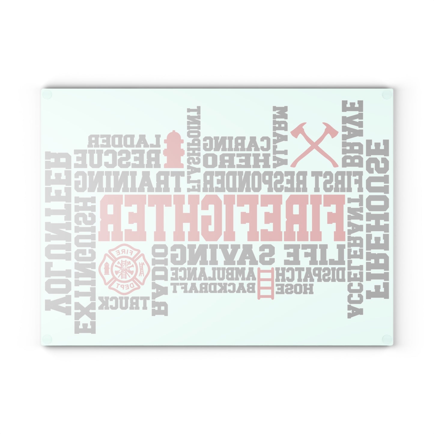 Firefighter Word Art Cutting Board – Strength, Service, and Bravery