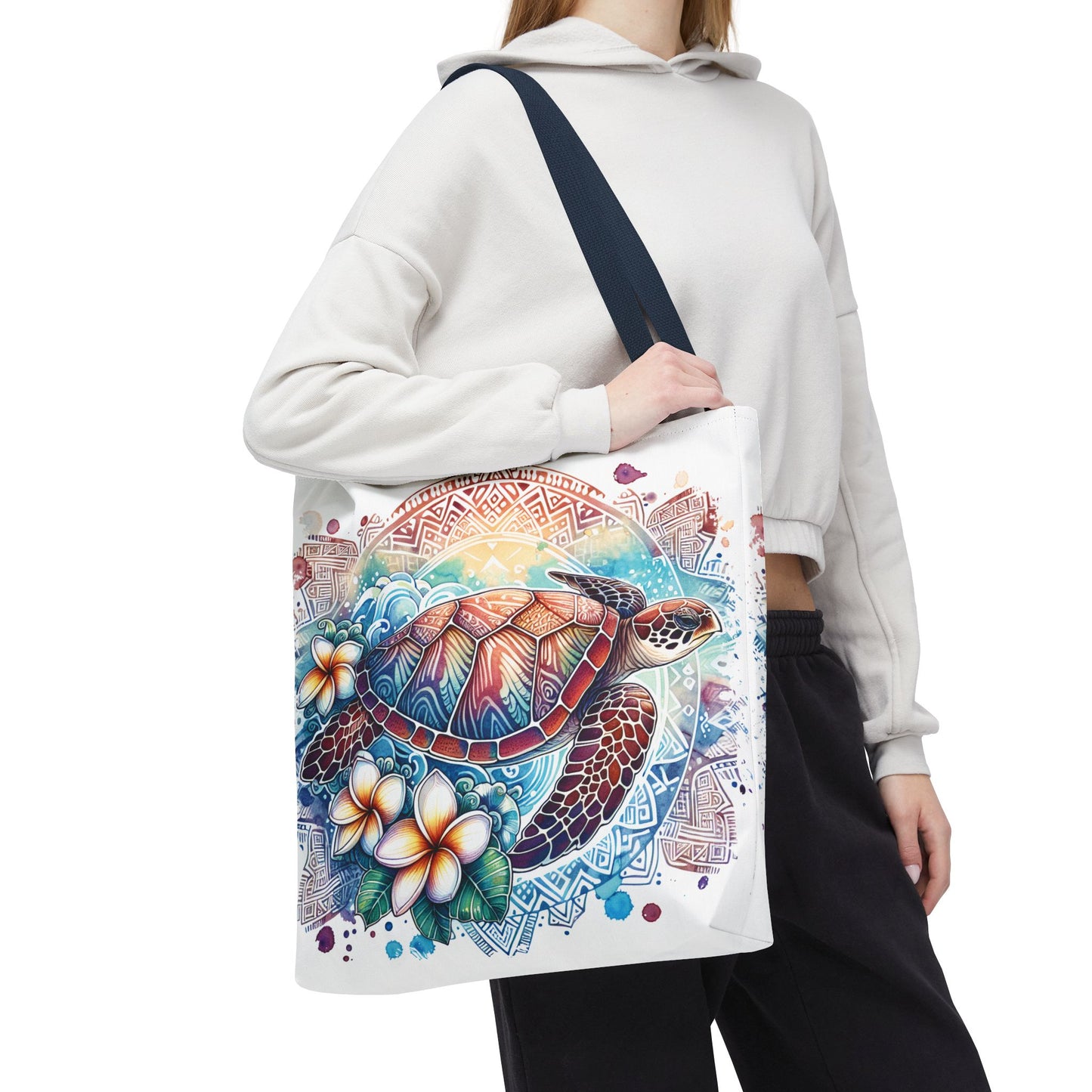 🐢 Tropical Sea Turtle Tote Bag – Coastal, Artistic & Practical 🌺