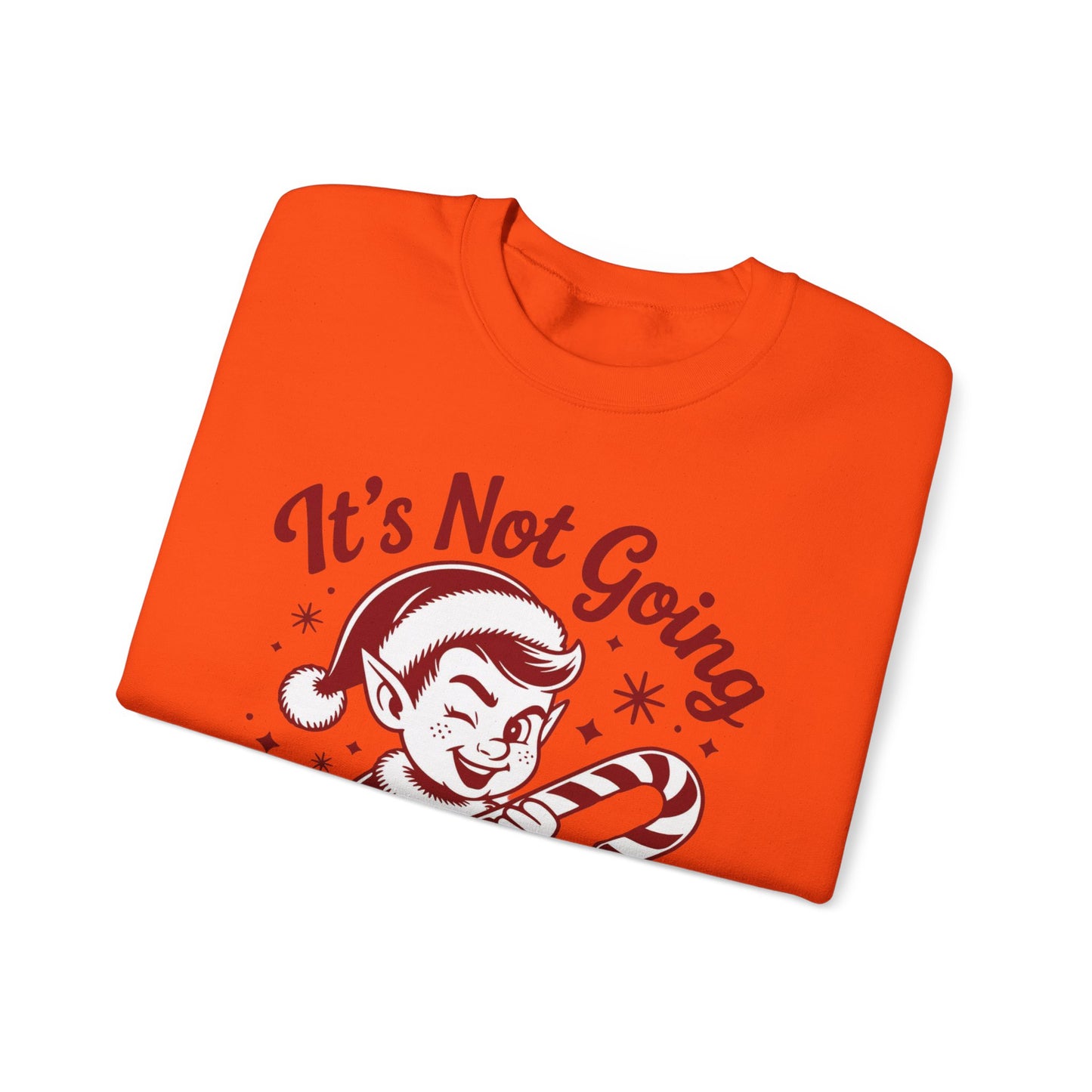 🍭😅 “It’s Not Going To Lick Itself” Men’s Funny Elf Sweatshirt – Bold Candy Cane Humor Crewneck