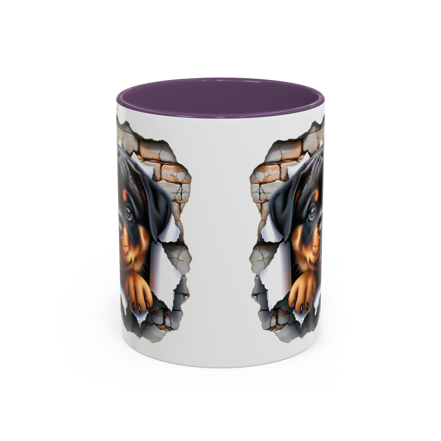 🐾☕ Rottweiler Puppy Accent Mug – Sweet Breakthrough Pup Design ✨