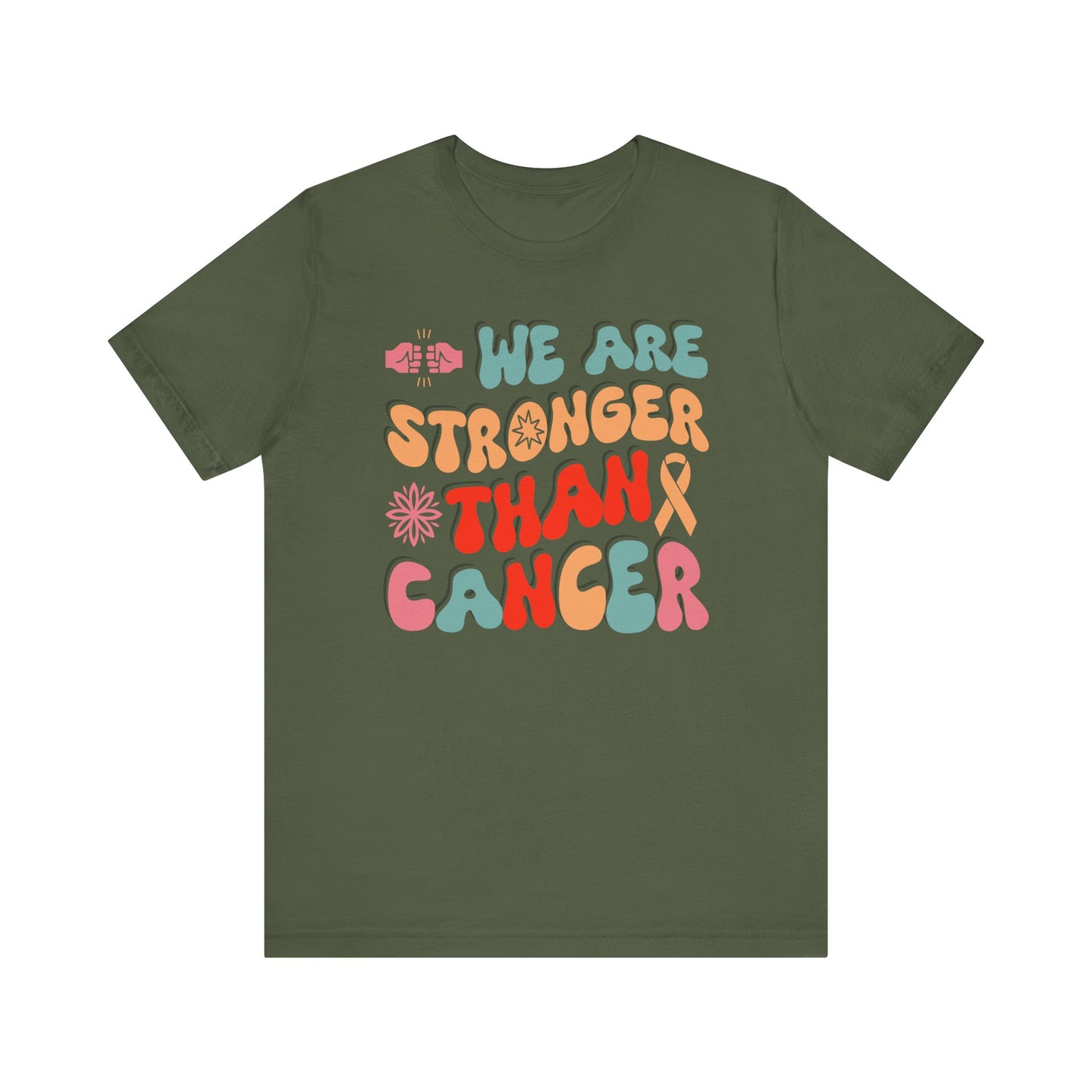 💪 We Are Stronger Than Cancer T-Shirt – Bold Awareness & Support Graphic Tee 🎗️