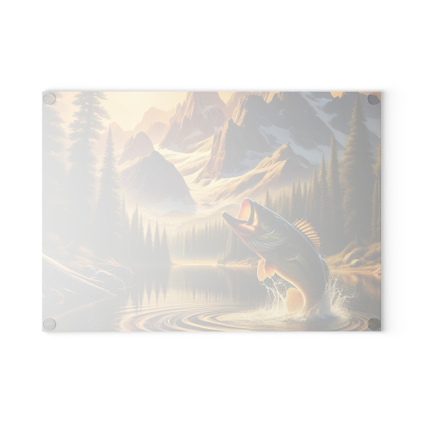 🎣 Mountain Lake Fishing Scene Cutting Board – Perfect for Anglers & Outdoor Enthusiasts 🌲