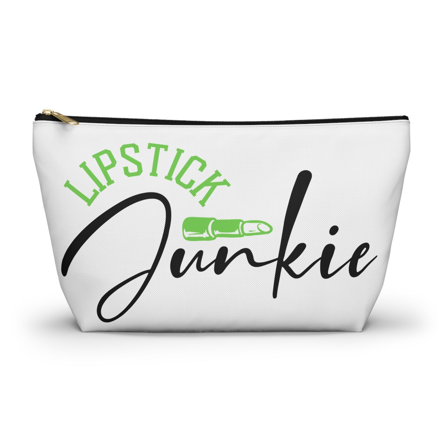 Accessory Pouch – "Lipstick Junkie" Green Makeup Bag