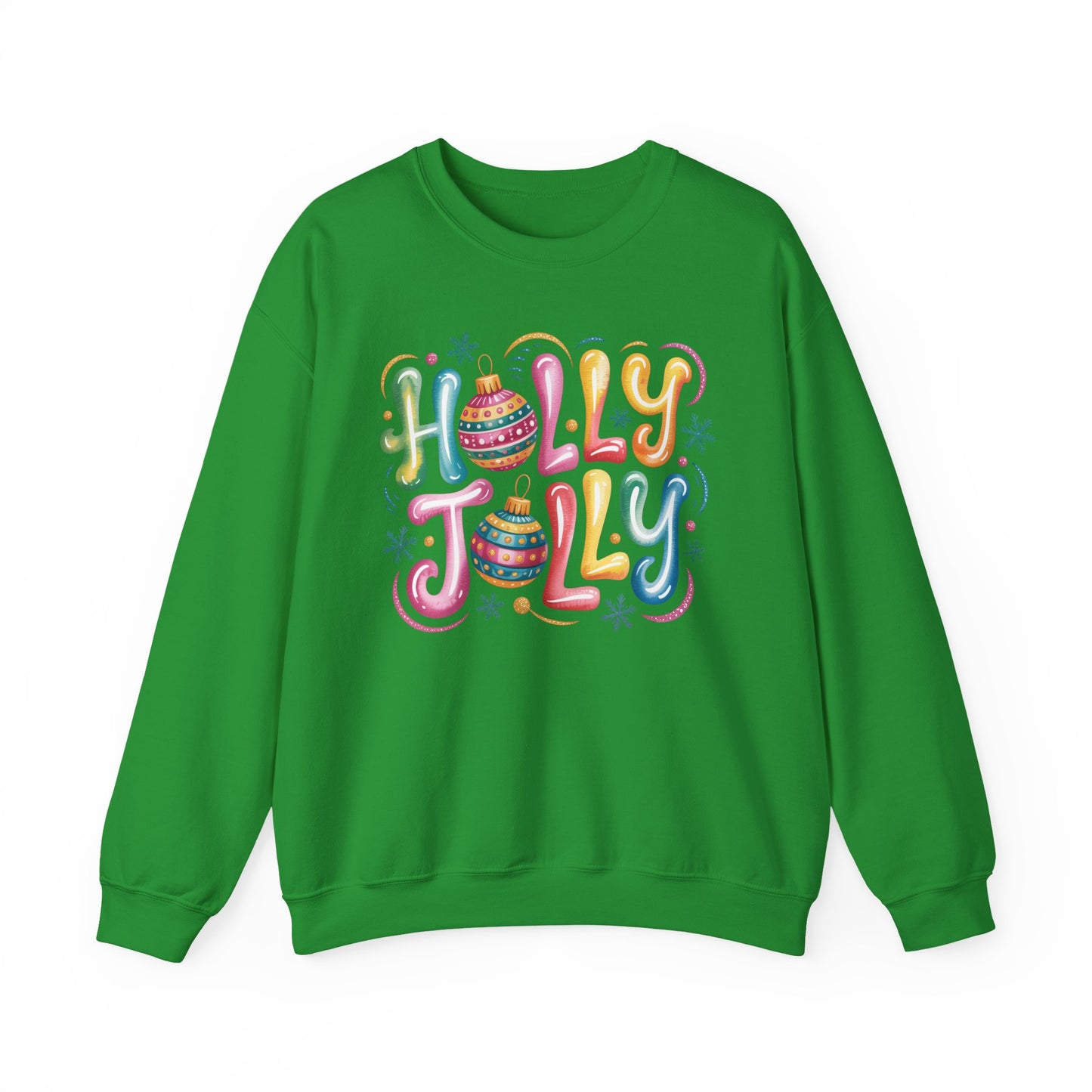 🎄✨ Holly Jolly Rainbow Ornament Christmas Sweatshirt – Festive & Fun Holiday Style 🌈🎁