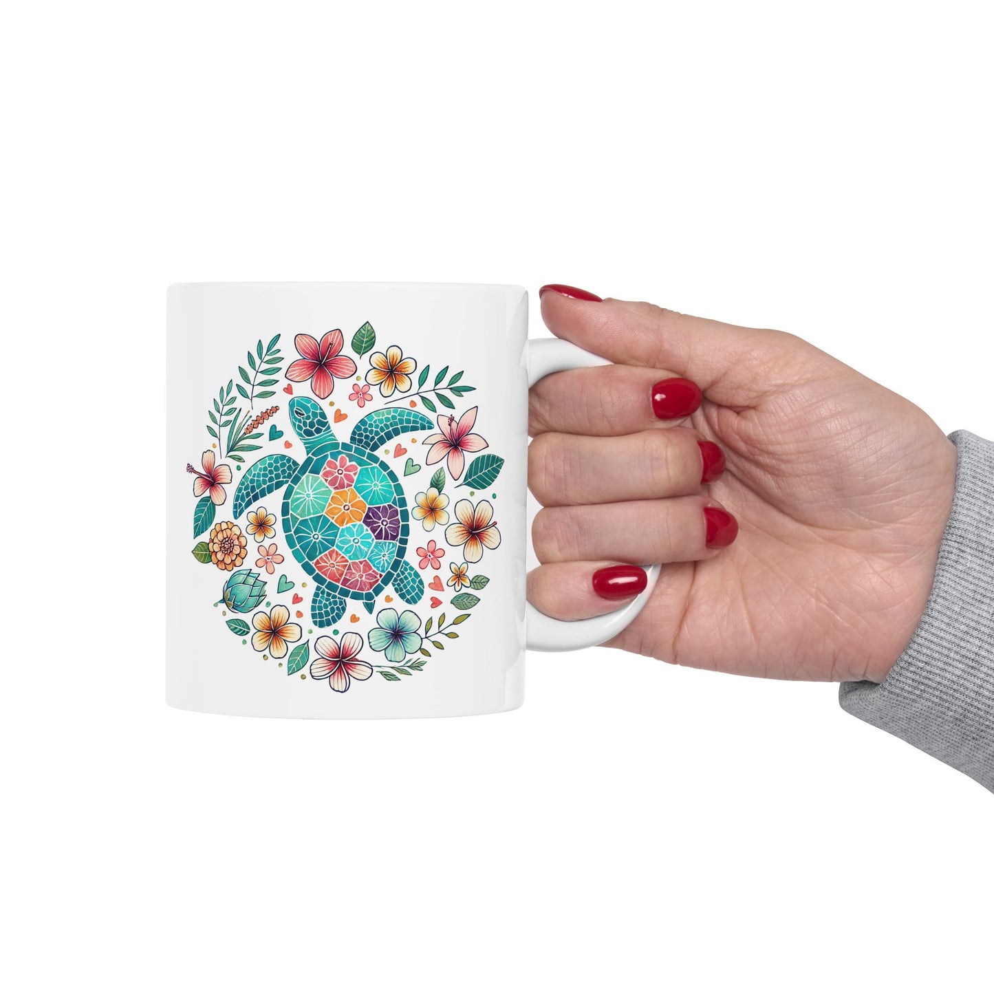 🐢 Personalized Sea Turtle Mug – A Beautiful Blend of Nature and Color! 🌸