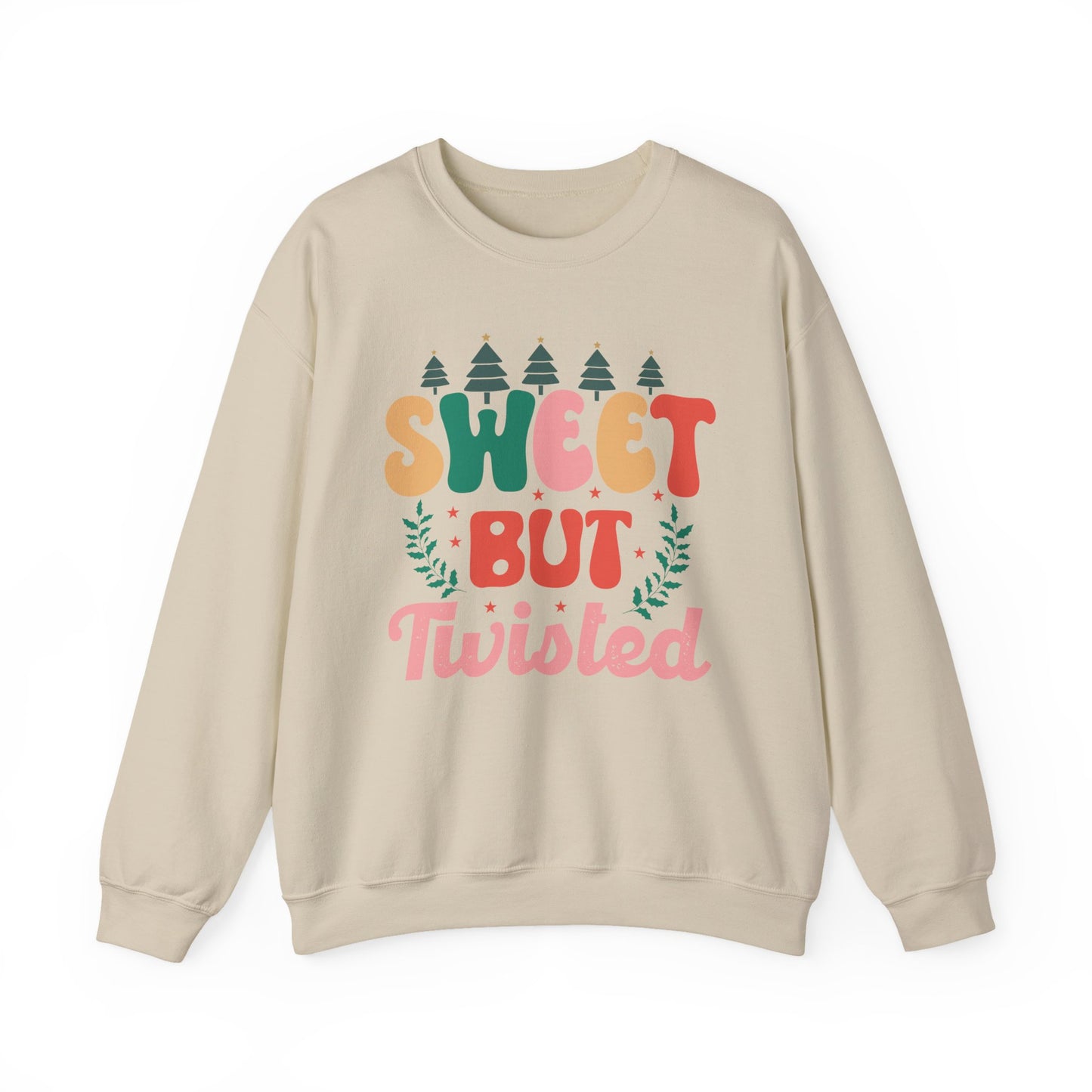 🎀✨ Sweet But Twisted Sweatshirt – Retro Pastel Christmas Vibes for the Season 🌲💖