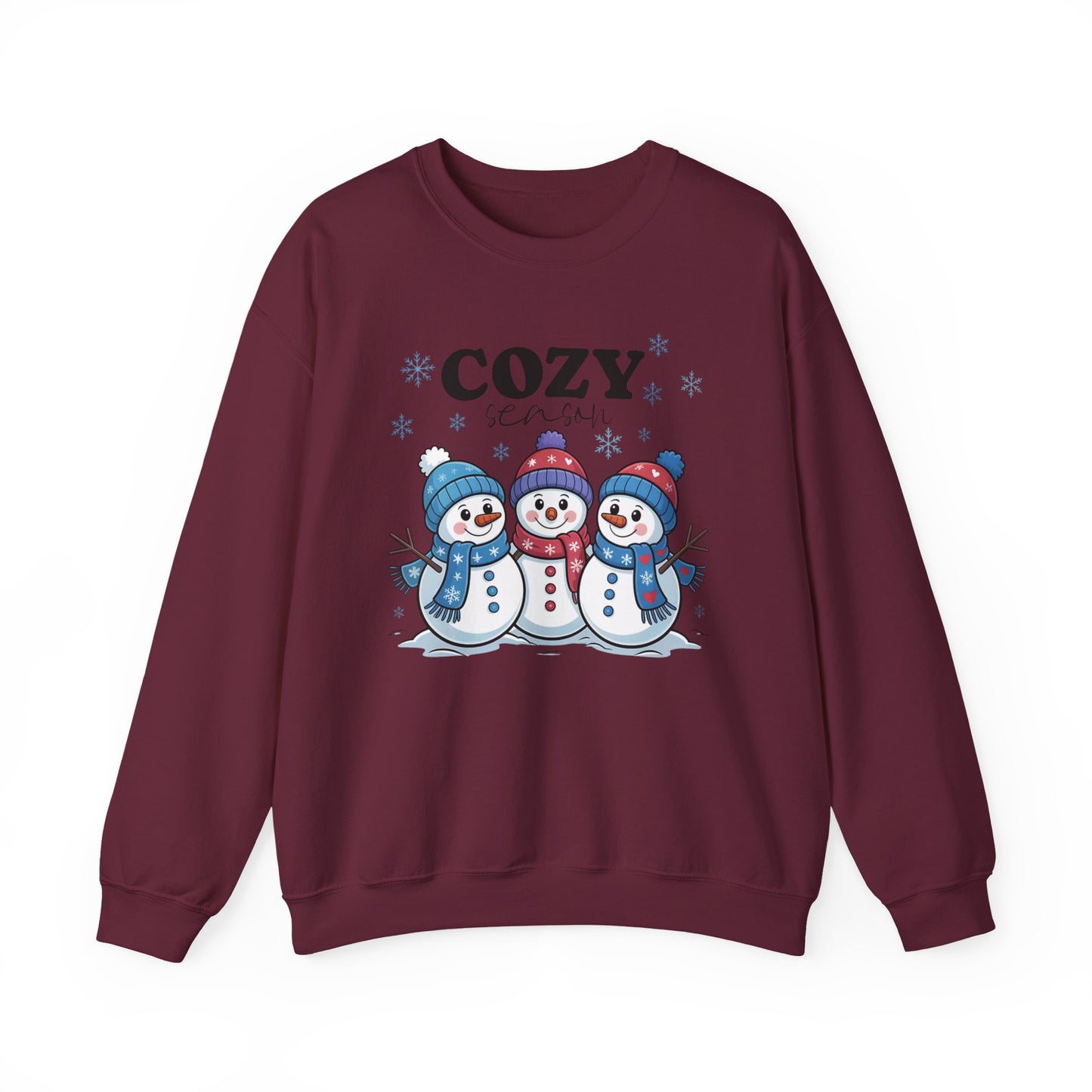 ☃️💙 Cozy Season Snowman Sweatshirt – Adorable Winter Crewneck for Women