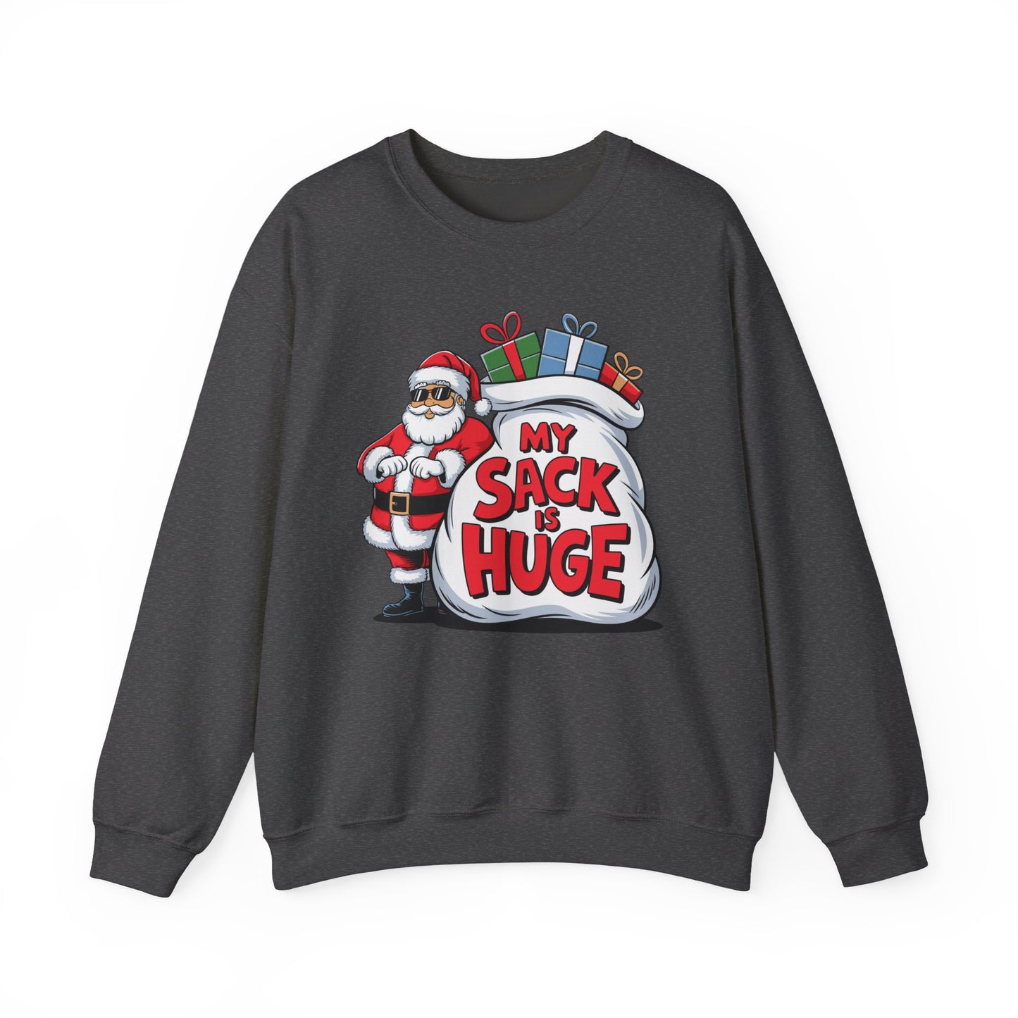 🎅😂 My Sack Is Huge Sweatshirt – Funny Santa Christmas Pullover for Men