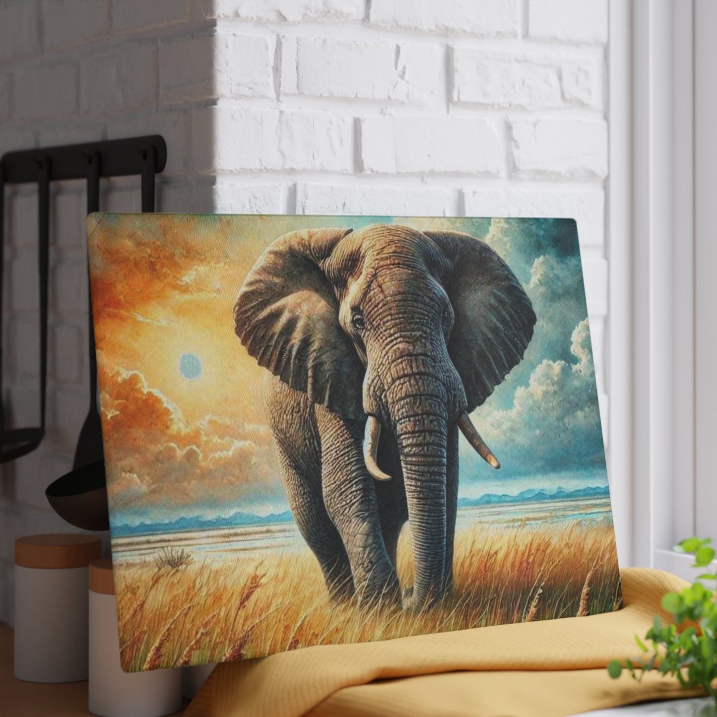 Tabla de cortar de vidrio con forma de elefante, regalo de boda, decoración de cocina única, decoración de cocina con forma de elefante, regalo de fin de vida, regalo para amantes de los elefantes, personalizado