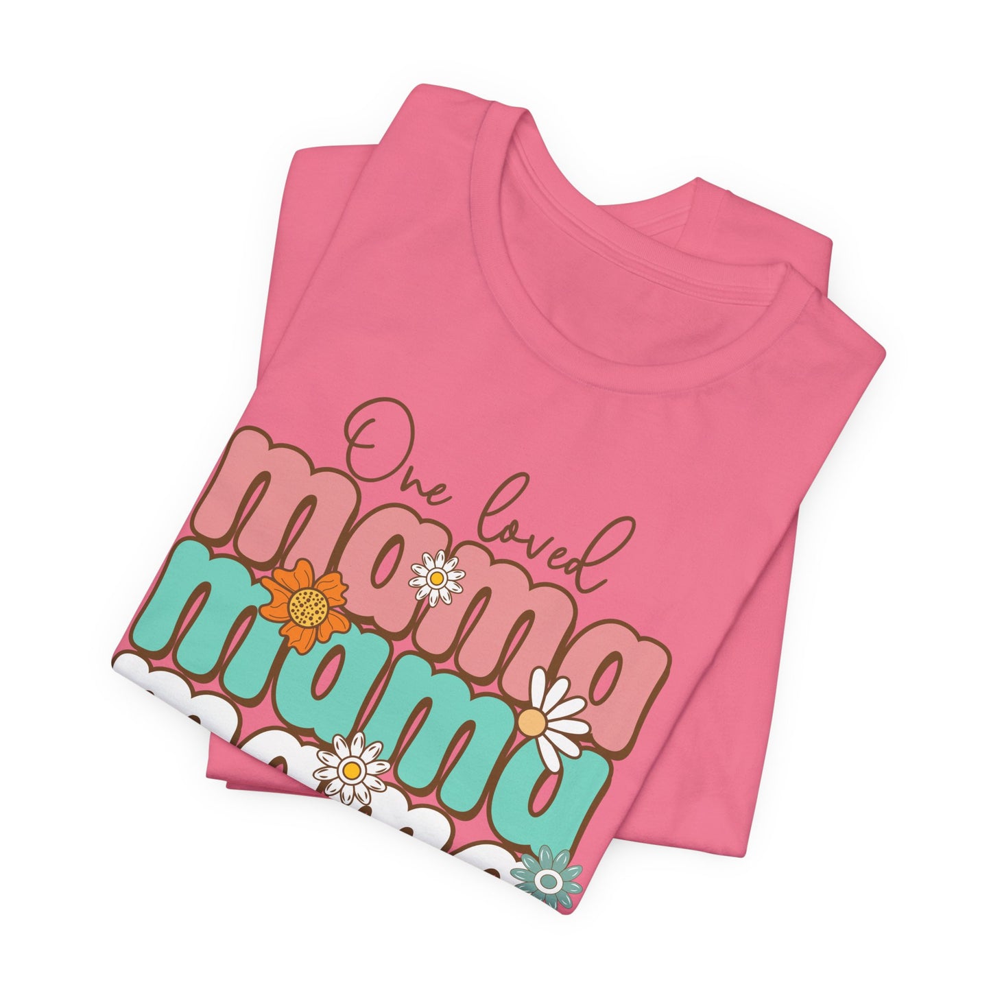 👕 Mama, Mama, Mama, Mama Boho-Style T-Shirt – Joyful Chaos of Motherhood 🌿