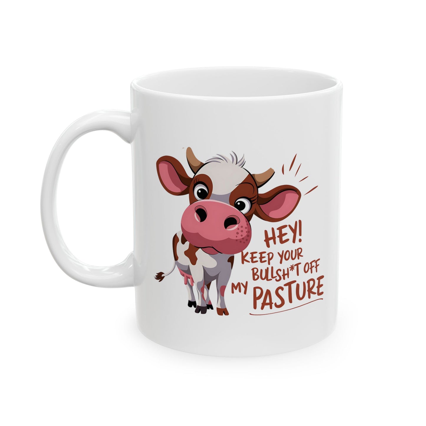 🐮 ¡Mantén tus tonterías lejos de mi pasto! – Taza divertida de vaca para almas atrevidas ☕
