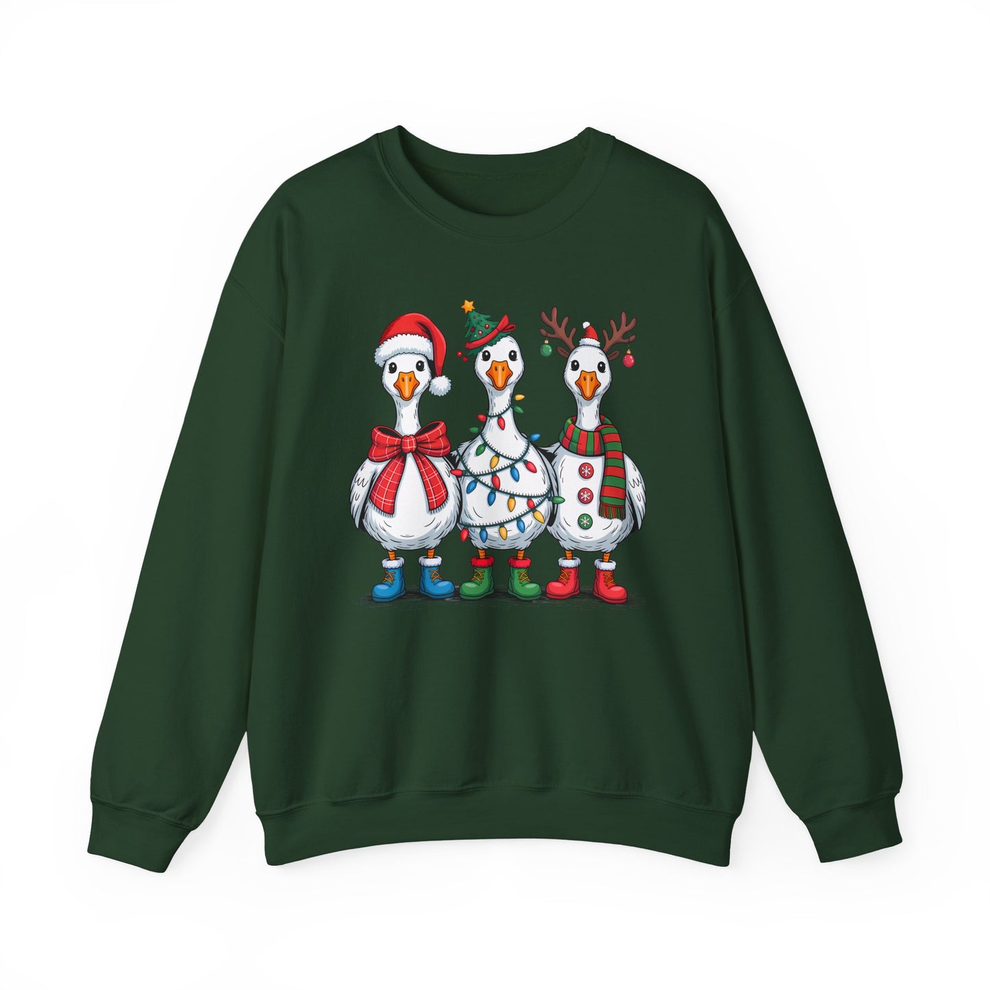 🪿🎄 Festive Goose Trio Sweatshirt – Whimsical Holiday Cheer in Cozy Style