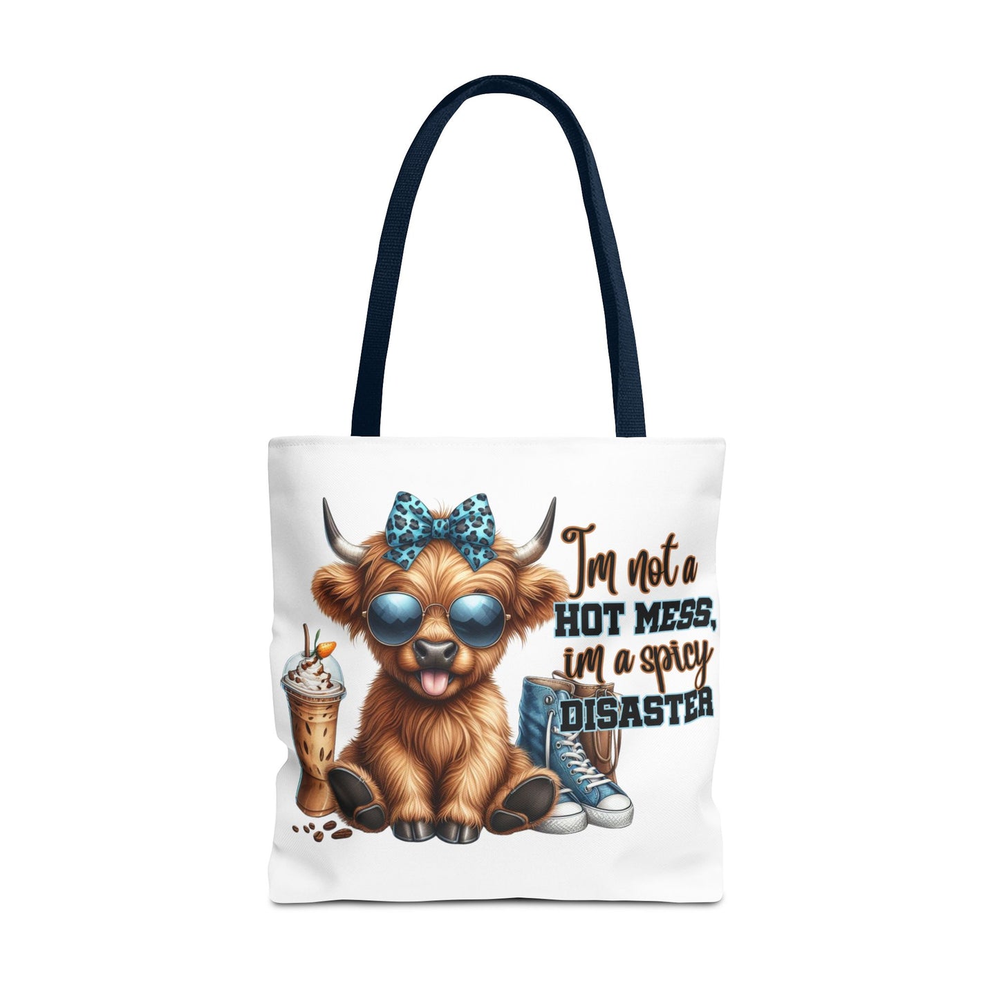 Bolsa de tela Highland Cow: «No soy un desastre picante, soy un desastre picante».