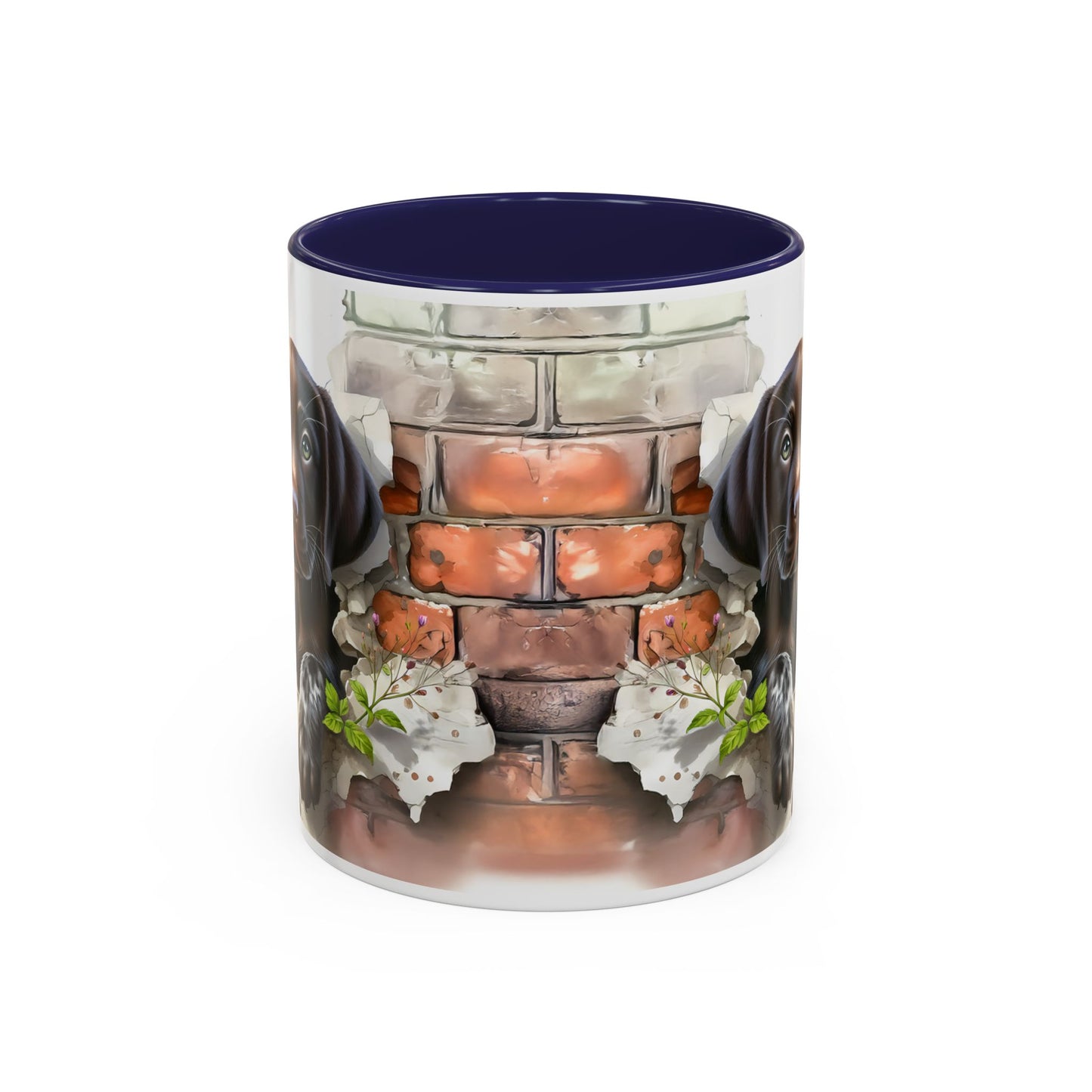 🐶🍫 Chocolate Lab Puppy Accent Mug – Sweet Brown Pup Coffee Cup ☕💛