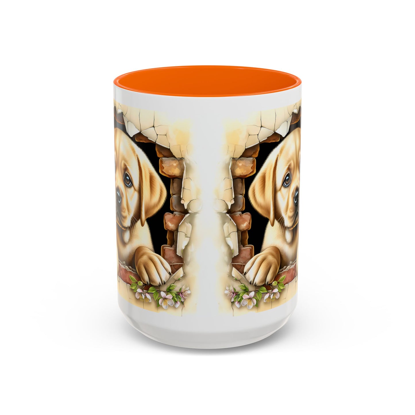 🐶☕ Labrador Puppy Peek Accent Mug – Sweet Yellow Lab Lover Gift ✨💛