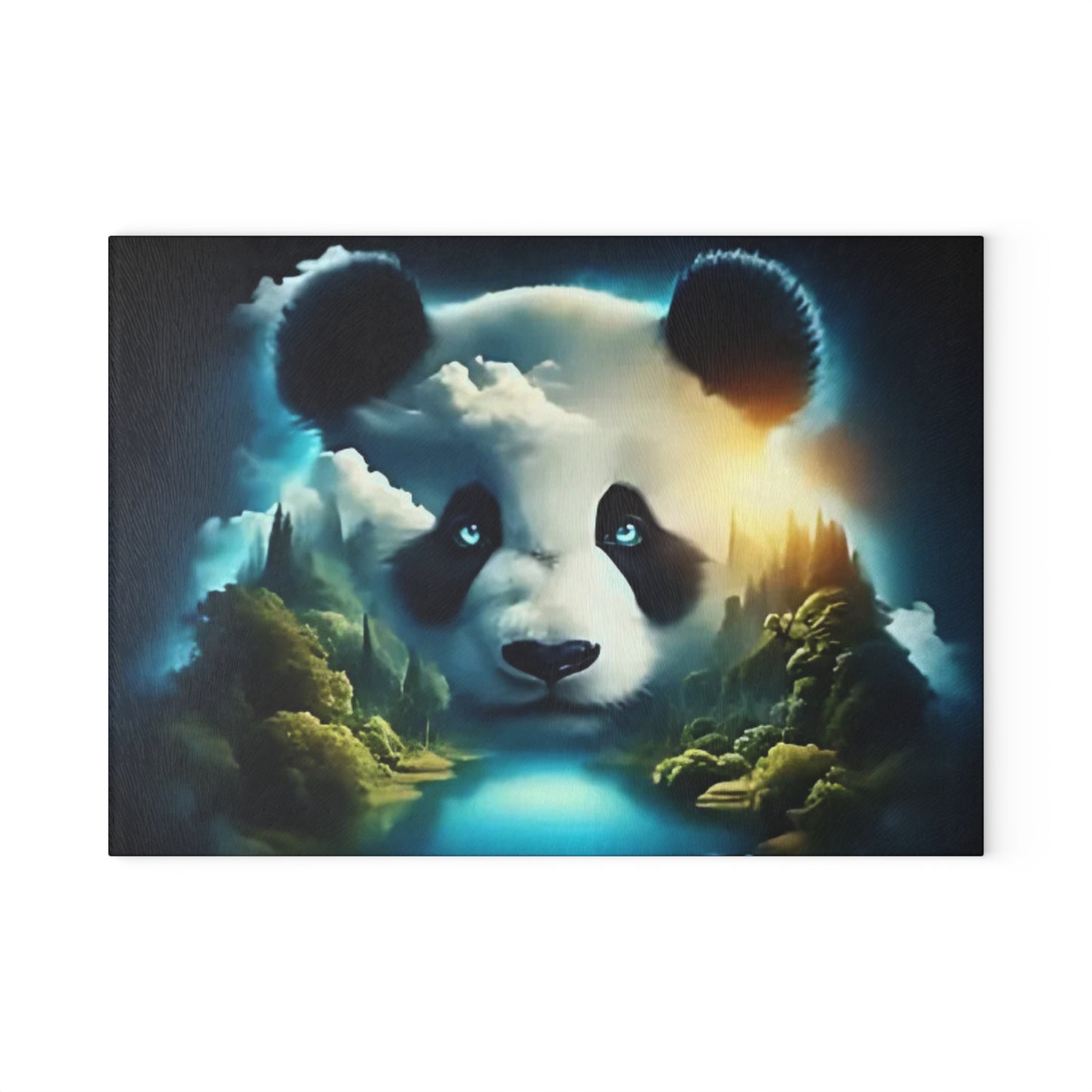 Panda Bear Tempered Glass Cutting Board