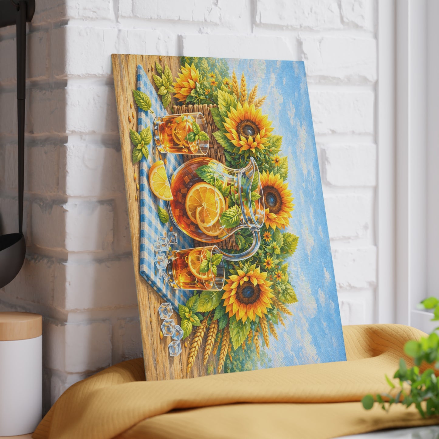 Sunflower Iced Tea Cutting Board – Sweet Summer Sips and Kitchen Charm