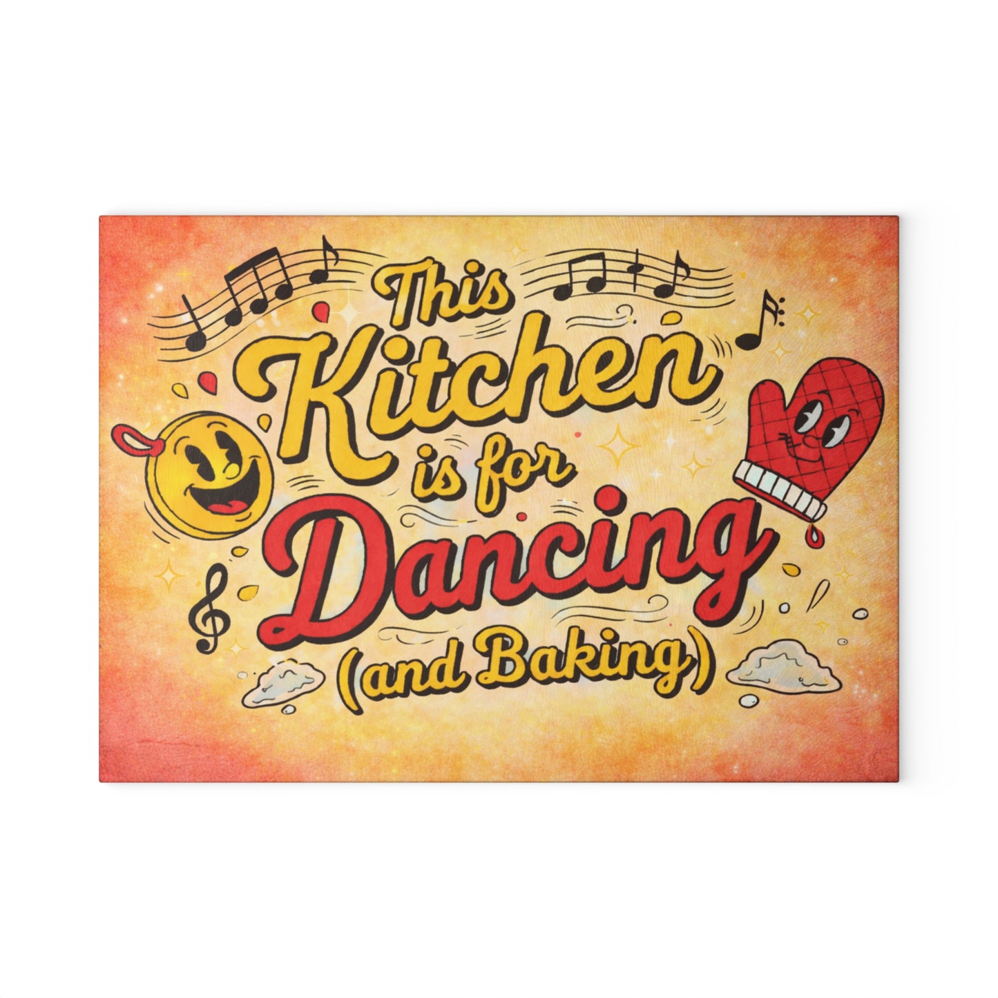 This Kitchen Is for Dancing (and Baking) Glass Cutting Board – Fun Music Kitchen Decor