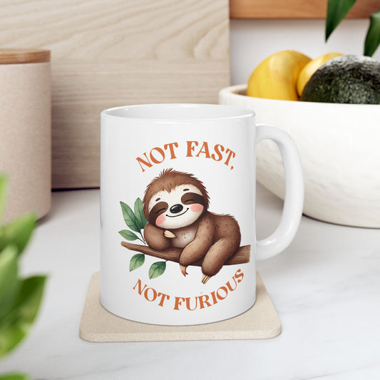 🐾 Ni rápido ni furioso: divertida taza de café con perezoso para almas relajadas 🦥