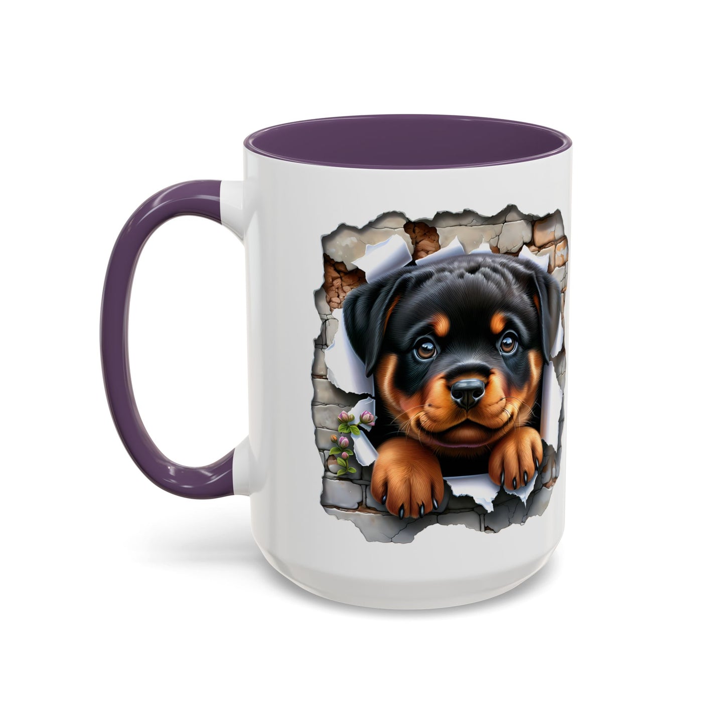 🐾☕ Rottweiler Puppy Accent Mug – Sweet Breakthrough Pup Design ✨