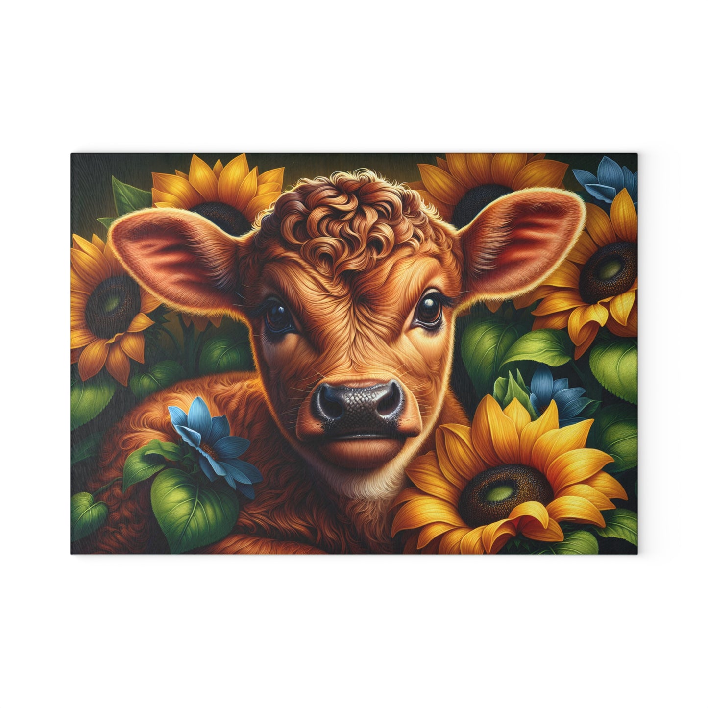 🌻 Sunflower Calf Cutting Board – Cozy Farmhouse Charm with a Blooming Touch 🐮