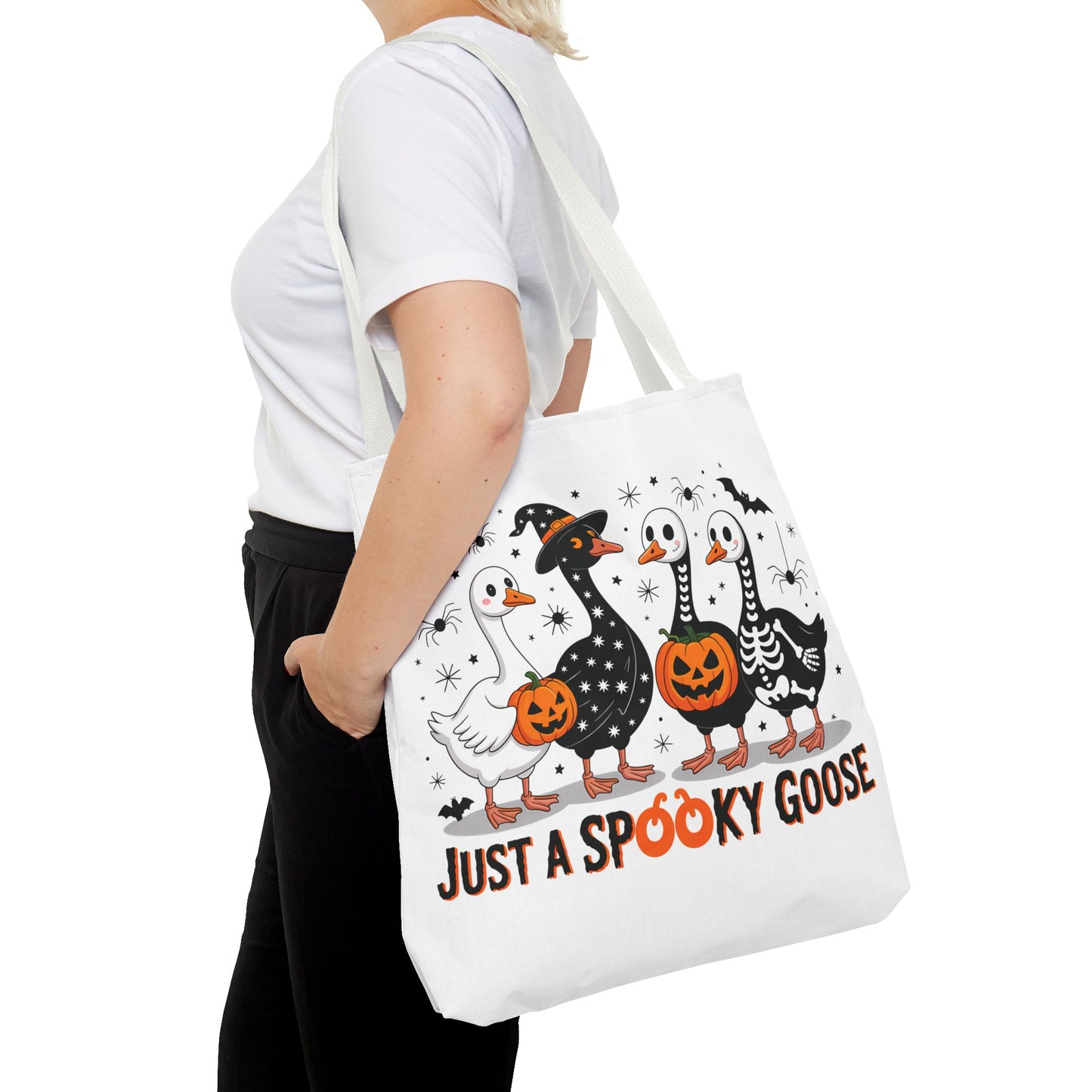 🦢 Just a Spooky Goose Tote Bag – Honkin’ Into Halloween 🎃👻