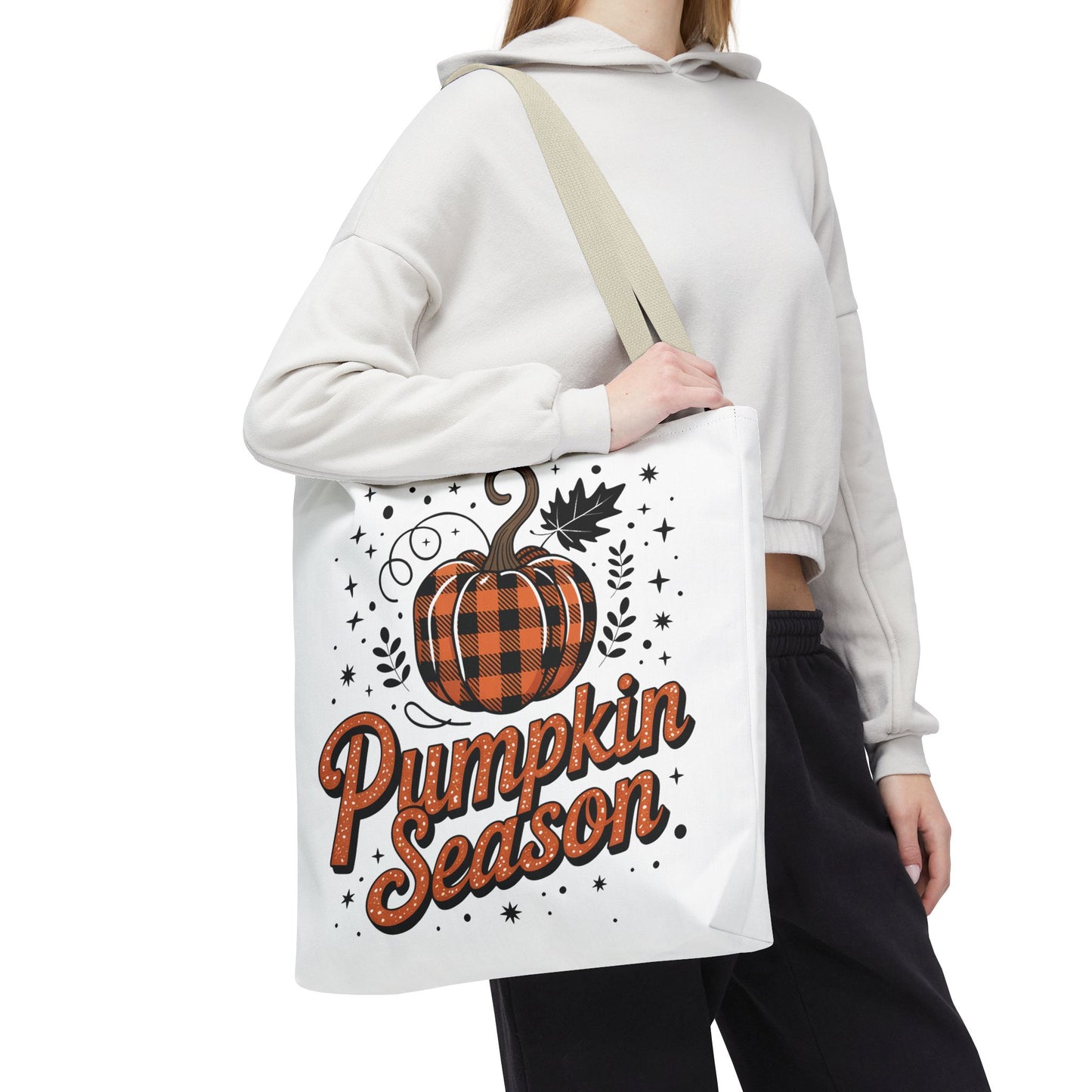 🎃 Pumpkin Season Tote Bag – Fall Buffalo Plaid Style for Autumn Lovers 🍂