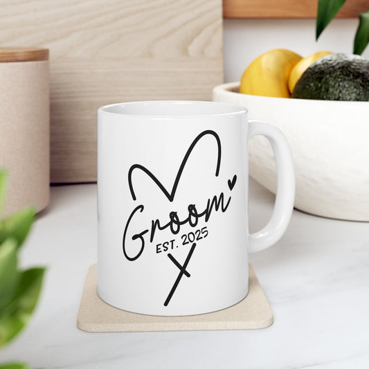 Taza de café para novios (EST. 2025): regalo personalizado para el futuro esposo
