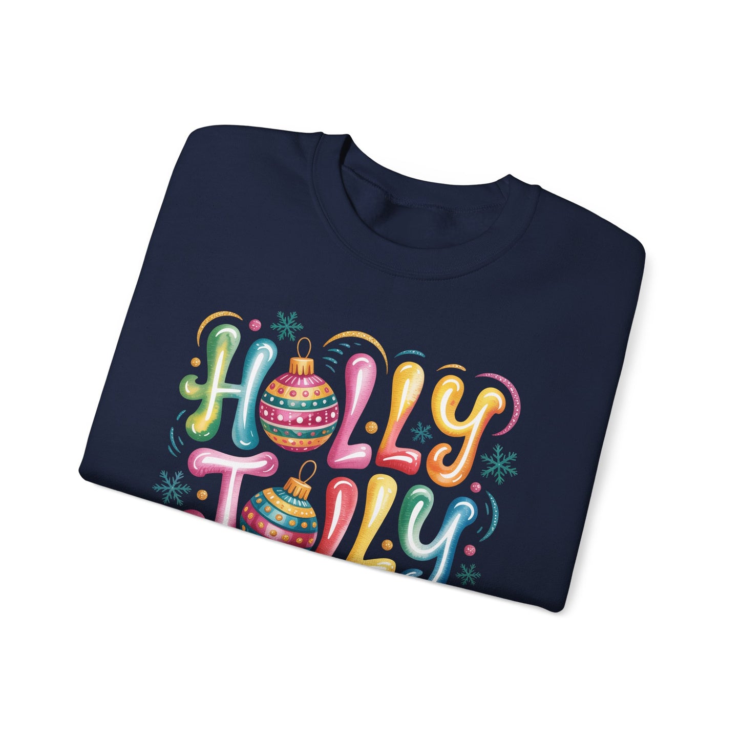 🎄✨ Holly Jolly Rainbow Ornament Christmas Sweatshirt – Festive & Fun Holiday Style 🌈🎁