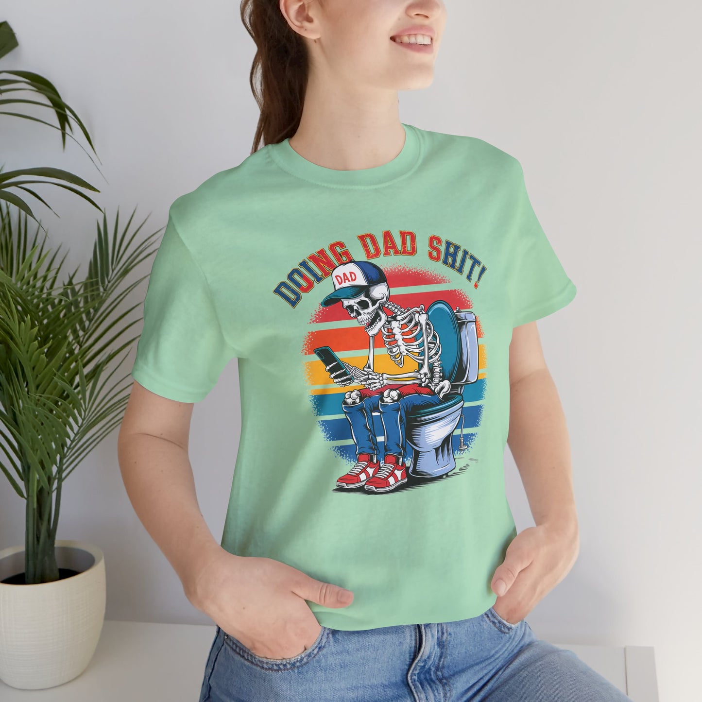 🧻 HACIENDO CABRAS DE PAPÁ | Camiseta gráfica divertida con esqueleto en el inodoro