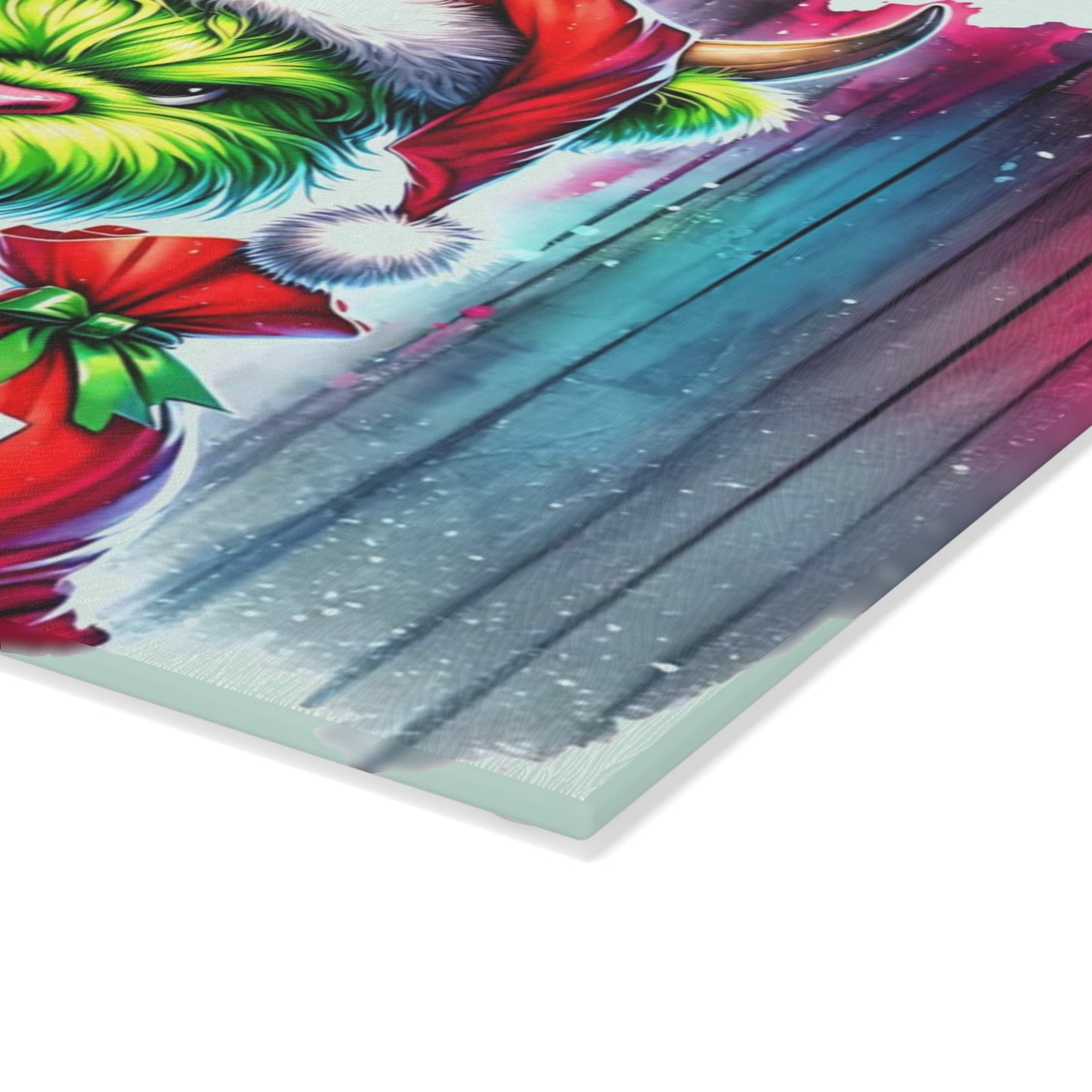 Green Holiday Highland Pup Cutting Board – Festive Christmas Kitchen Art