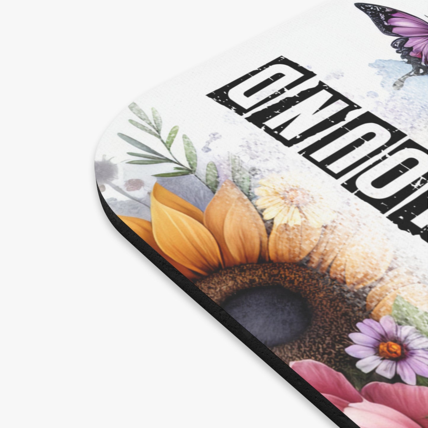 🖱️🐺🌼 Norwegian Elkhound Mouse Pad – Silver Coat Pup with Sunflowers & Florals