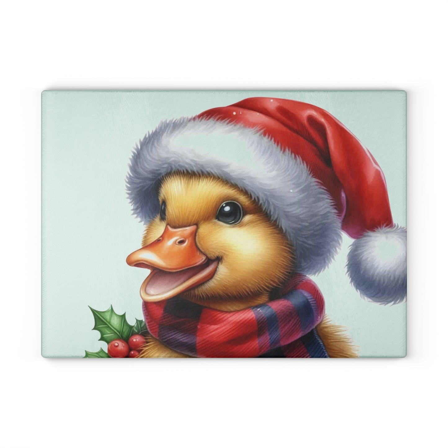 🎄 Merry Duckmas – Holiday Duckling in Santa Hat Cutting Board