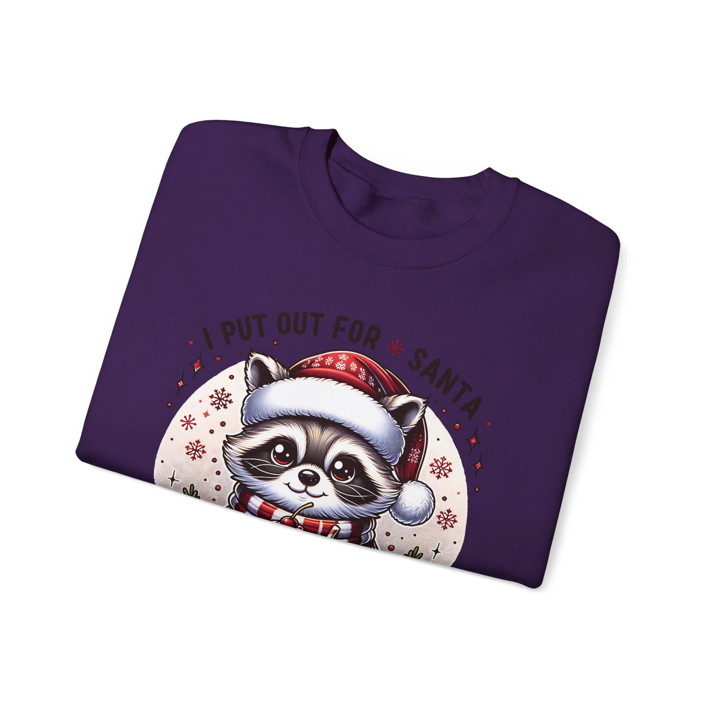 🎄🦝 “Naughty Raccoon Cocoa” Christmas Crewneck – Cute, Cozy & A Little Cheeky