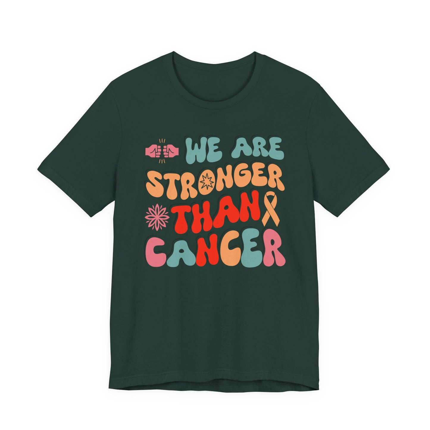 💪 We Are Stronger Than Cancer T-Shirt – Bold Awareness & Support Graphic Tee 🎗️