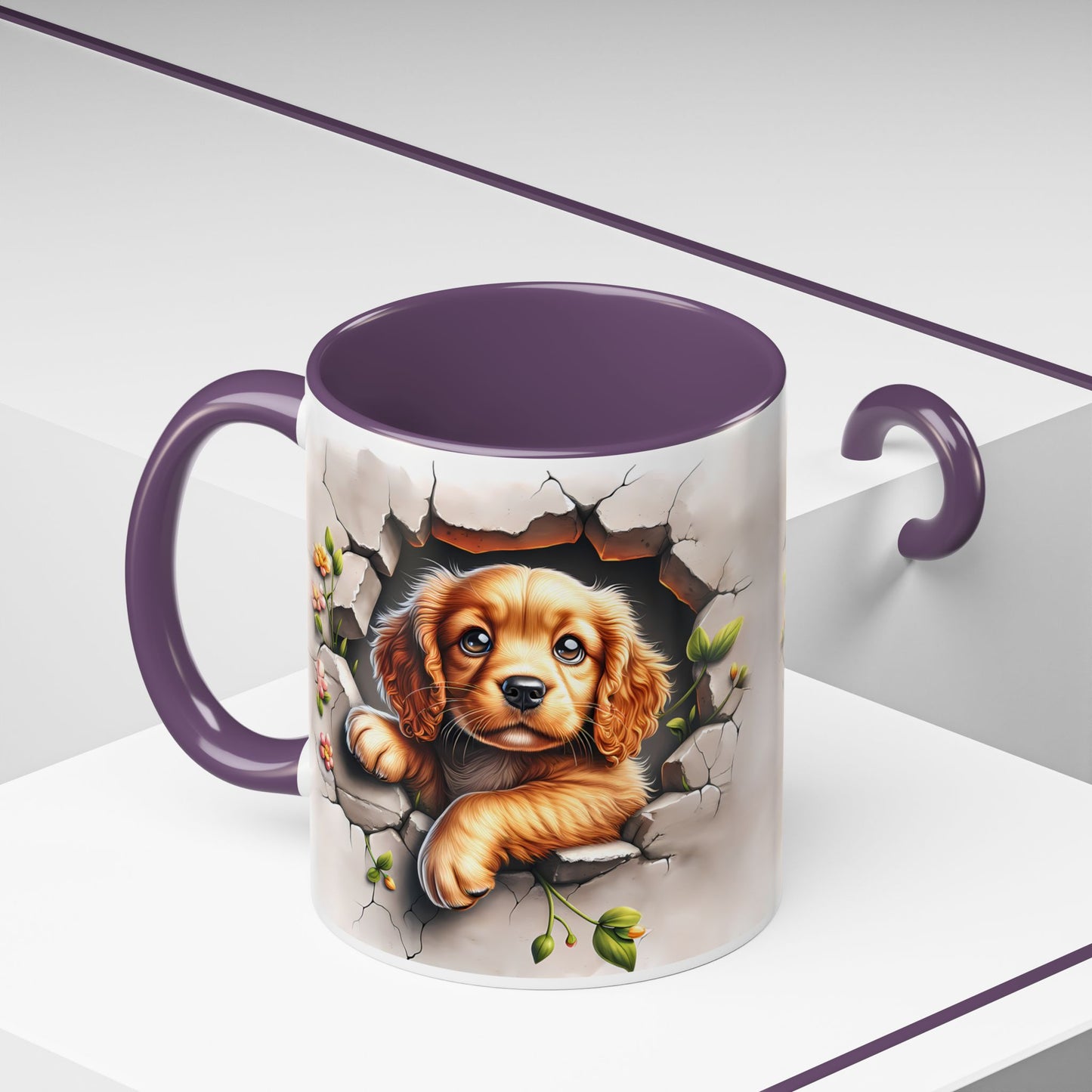 🐾 Cocker Spaniel Puppy Accent Mug – Sweet Fluffy Pup Coffee Cup ☕🤎