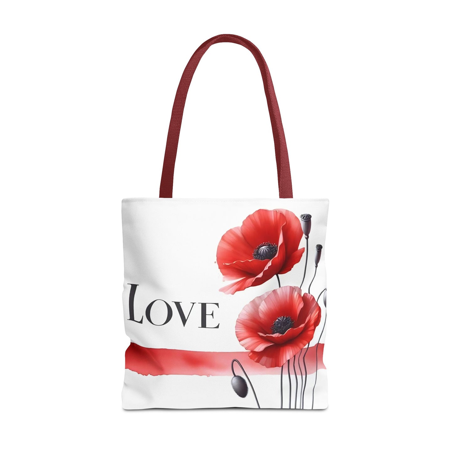 ❤️ Bolso Tote Floral Rojo “Love” – Atrevido, Hermoso y Lleno de Corazón