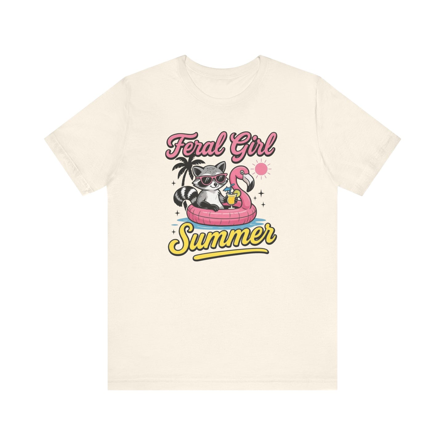 Camiseta de verano para chica salvaje: Mapache divertido con vuelo | Camiseta de verano para mujer
