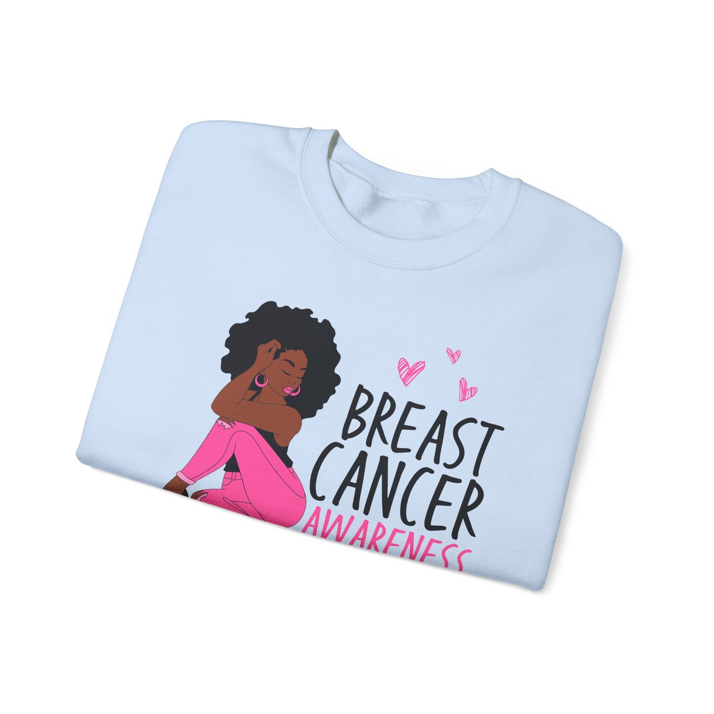 💕✨ Pink Awareness Woman Sweatshirt – Elegant Breast Cancer Support Crewneck