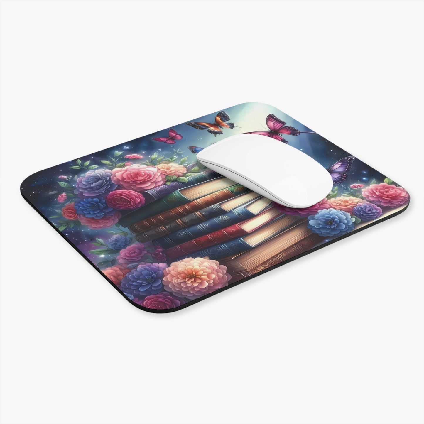 🖱️📚 Butterfly & Books Mouse Pad – Whimsical Reading Nook Desk Art