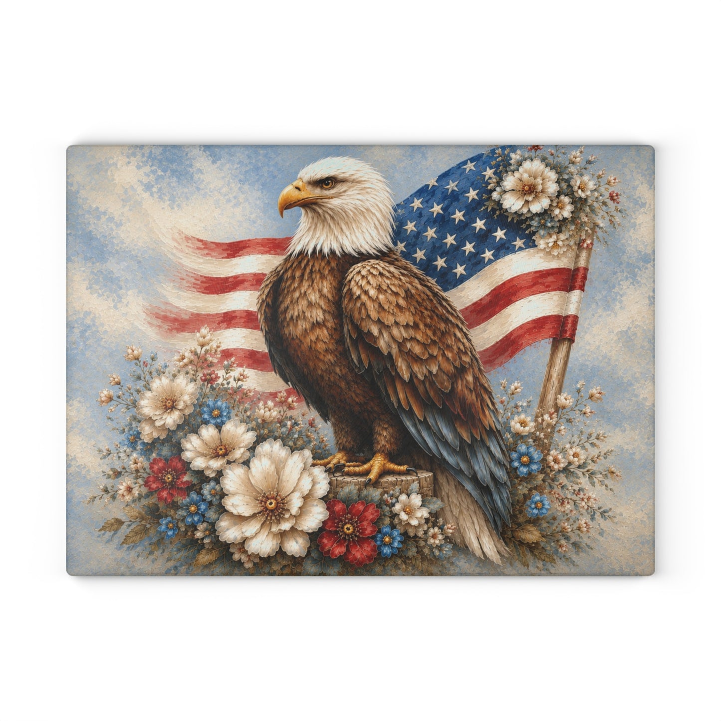 Patriotic Eagle Tempered Glass Cutting Board