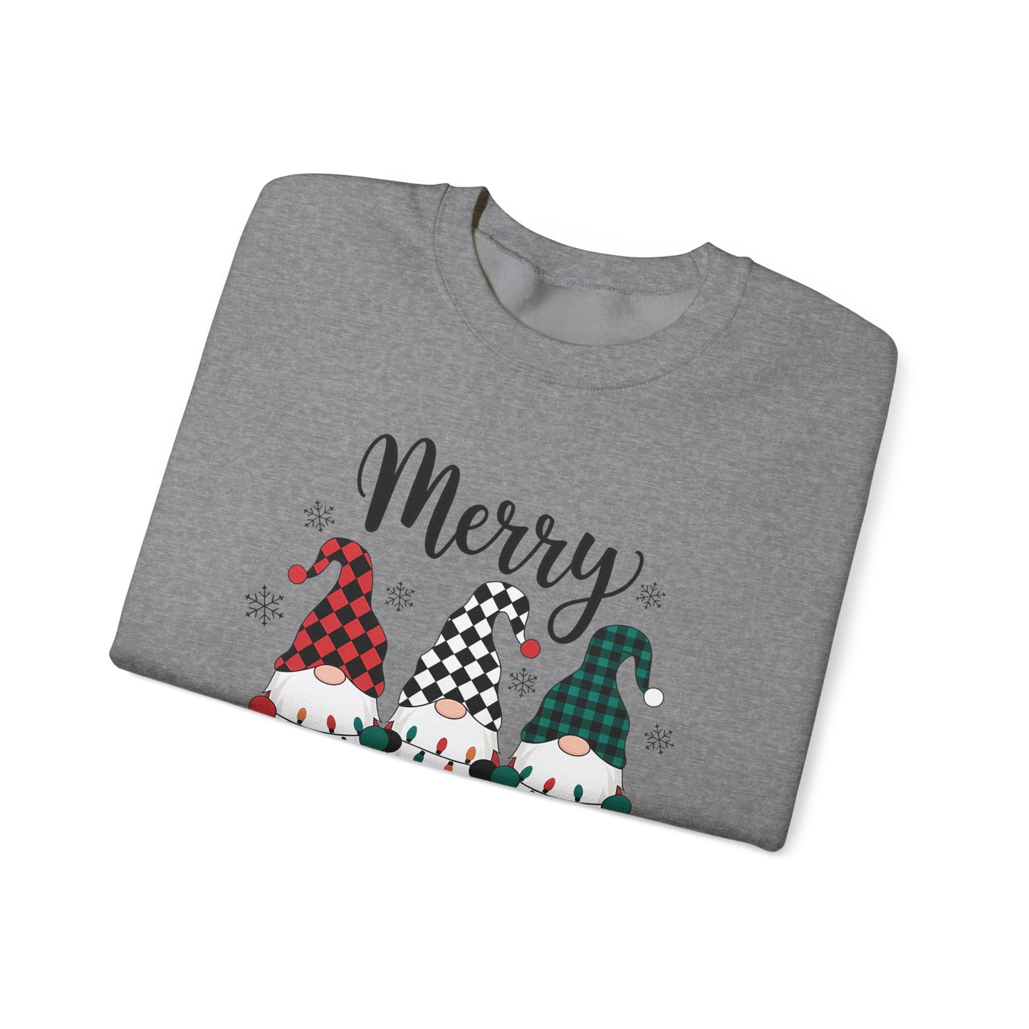 🎅✨ Merry Gnome Lights Sweatshirt – Whimsical Scandinavian Holiday Charm
