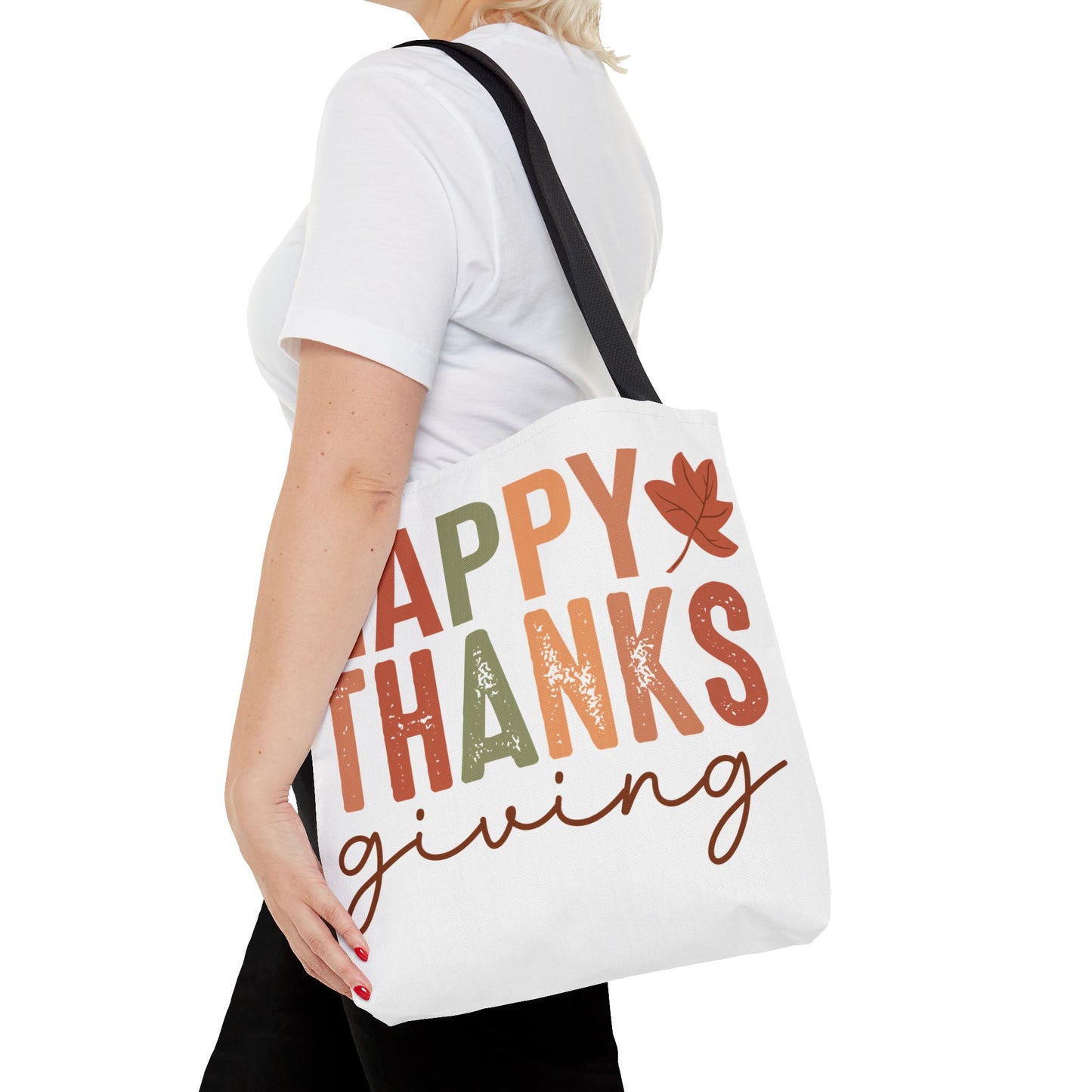 🍁 Rustic Happy Thanksgiving Tote Bag – Simple Charm for the Season 🍂🧡
