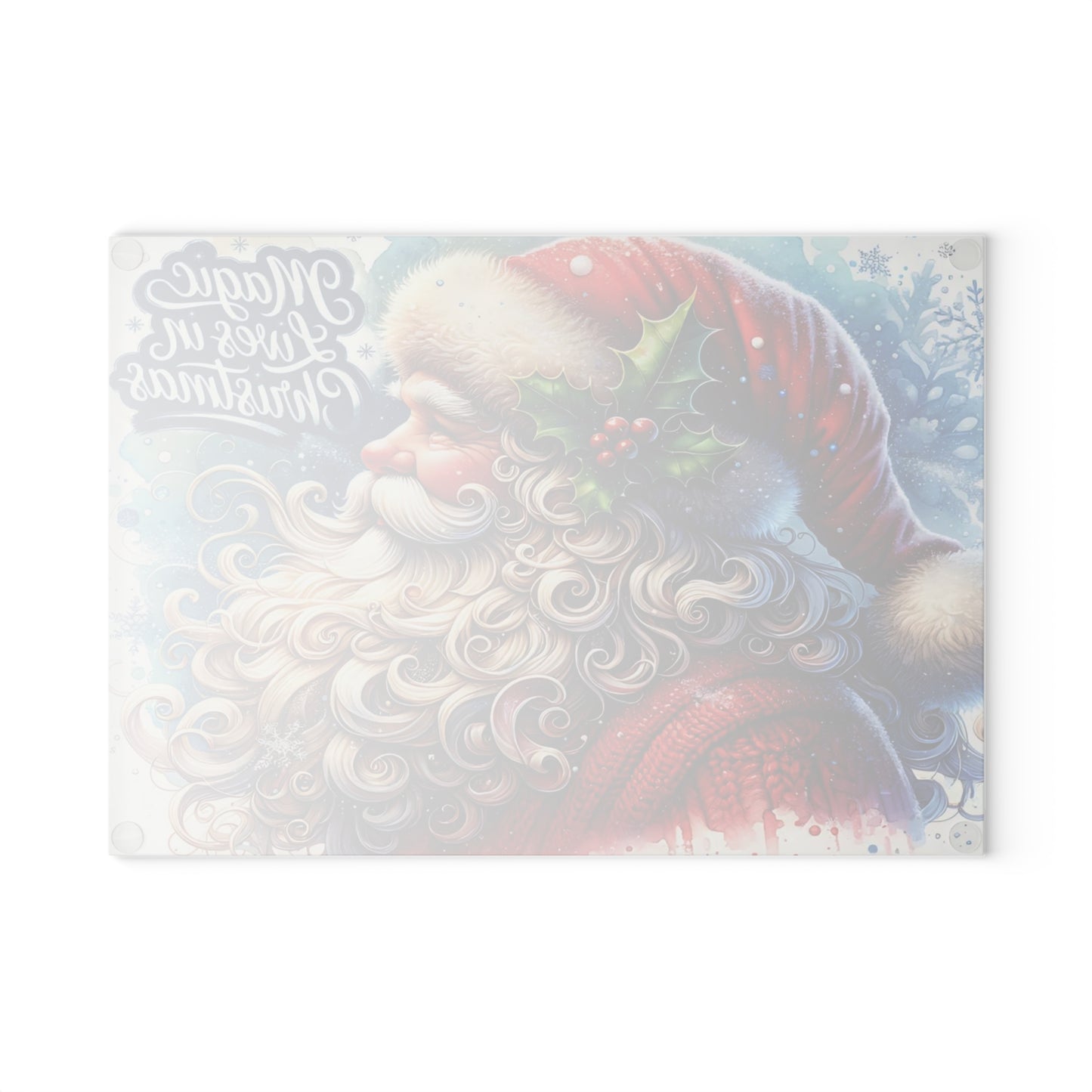 🎅✨ “Christmas Spirit” Glass Cutting Board – Festive Cheer for Your Holiday Kitchen